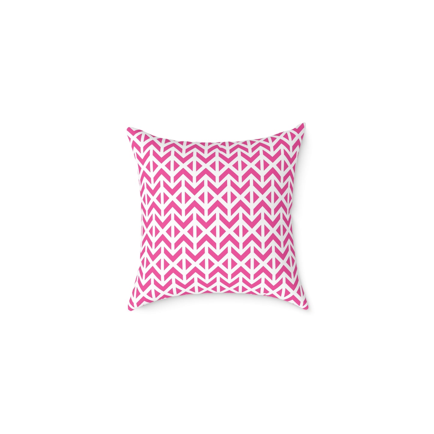 Pink White Chevron Pattern Square Pillow | Geometric Throw Cushion