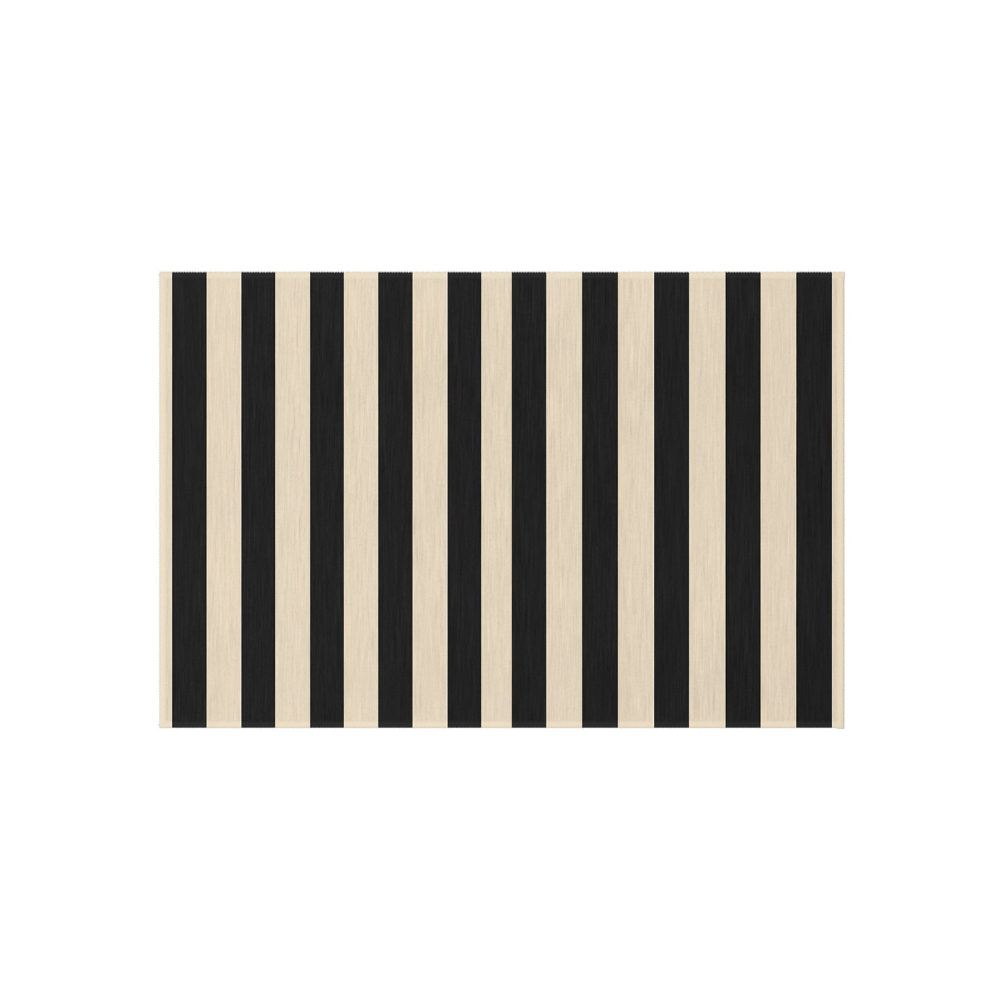 Black and Natural Striped Outdoor/Indoor Rug | Patio Floor Mat