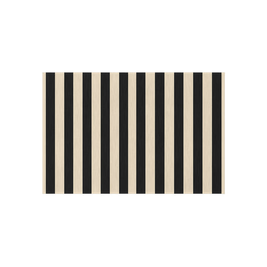 Black and Natural Striped Outdoor/Indoor Rug | Patio Floor Mat