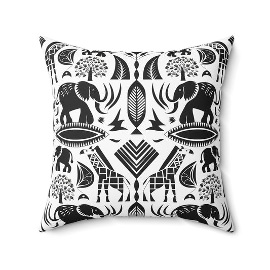 Safari Animal Print Pillow, Decorative Throw Pillow, Africa Inspired Home Decor, Animal Lovers Gift, Jungle Vibes Cushion, Black and White