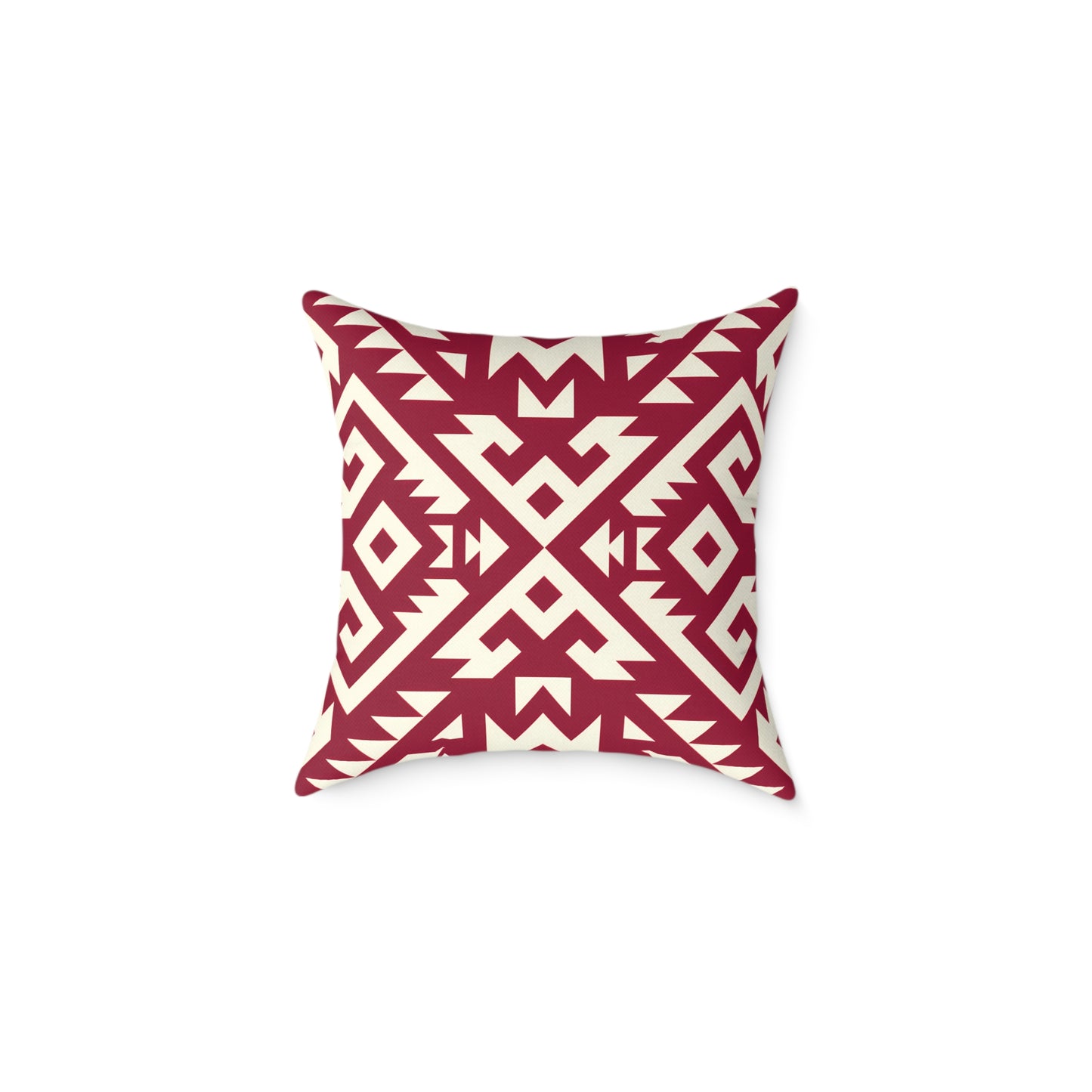 Burgundy Aztec Boho Geometric Pillow | Square Throw Pillow