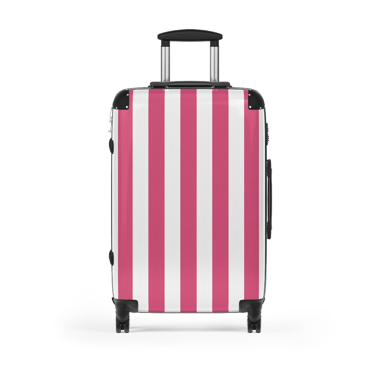 Pink Vertical Stripes Suitcase | Luggage , Travel Accessory