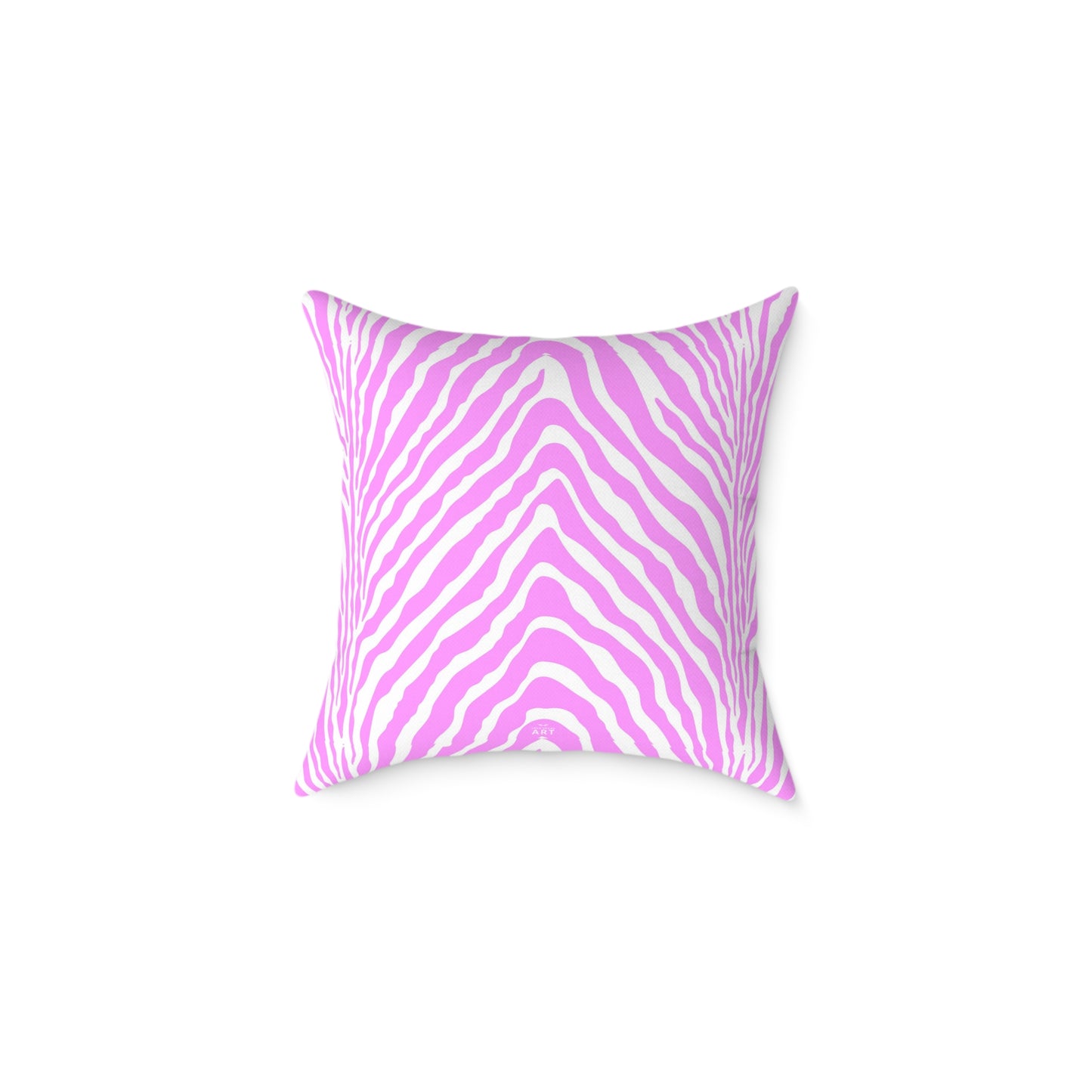 Pink White Zebra Stripe Square Pillow | Animal Print Home Decor