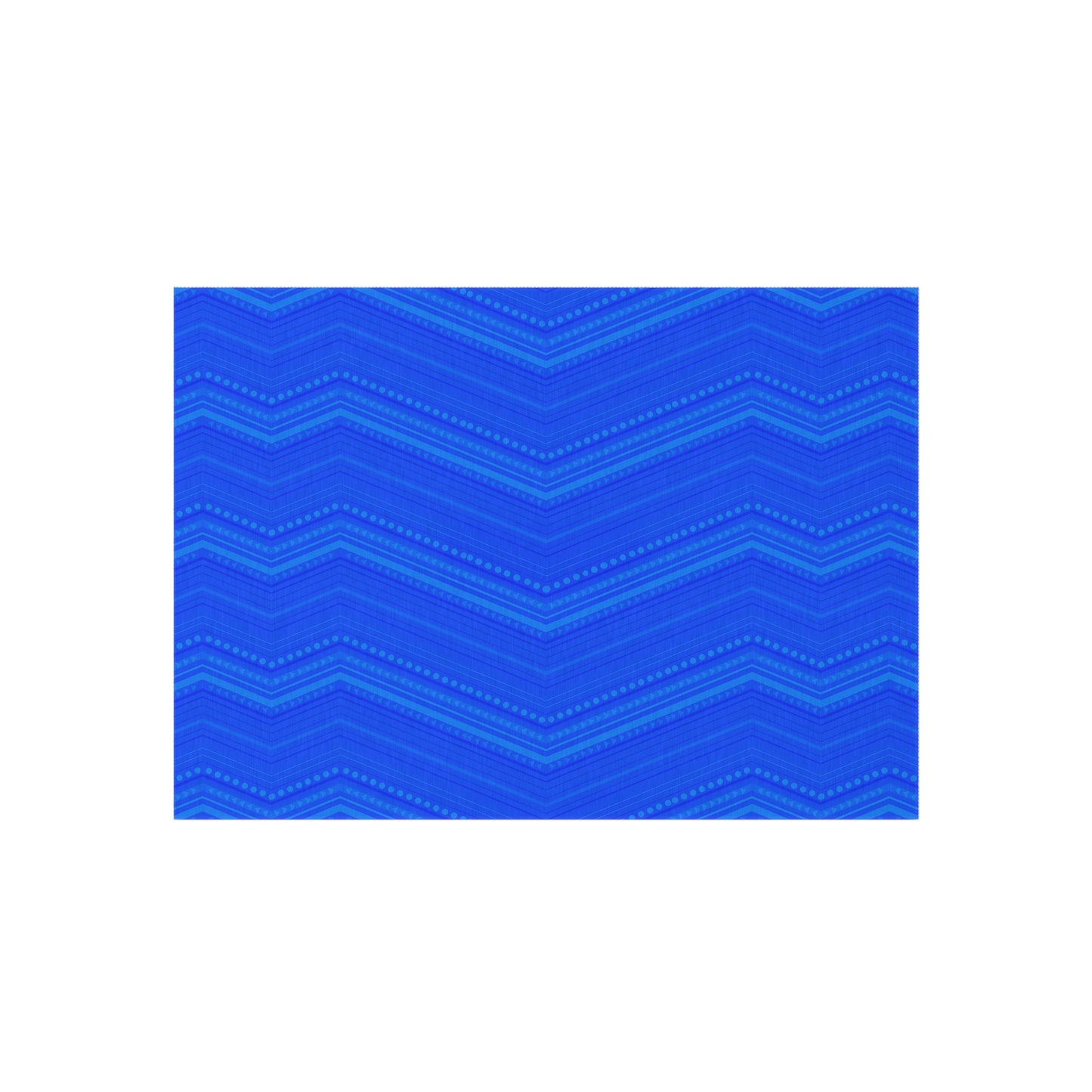 Blue Chevron Outdoor/Indoor Rug | Modern Patio Mat, Weather-Resistant