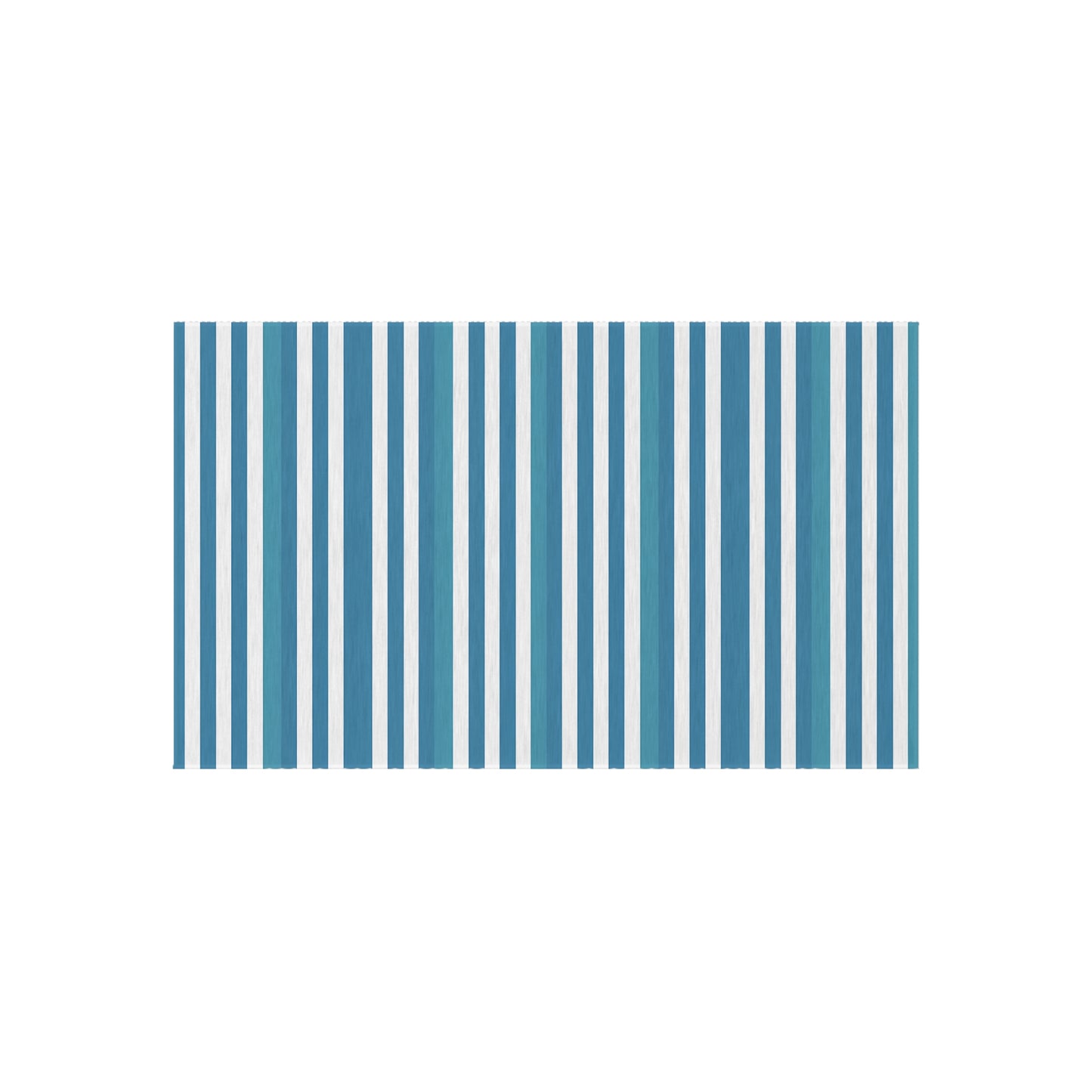 Blue White Striped Outdoor/indoor Rug | Patio Door Mat
