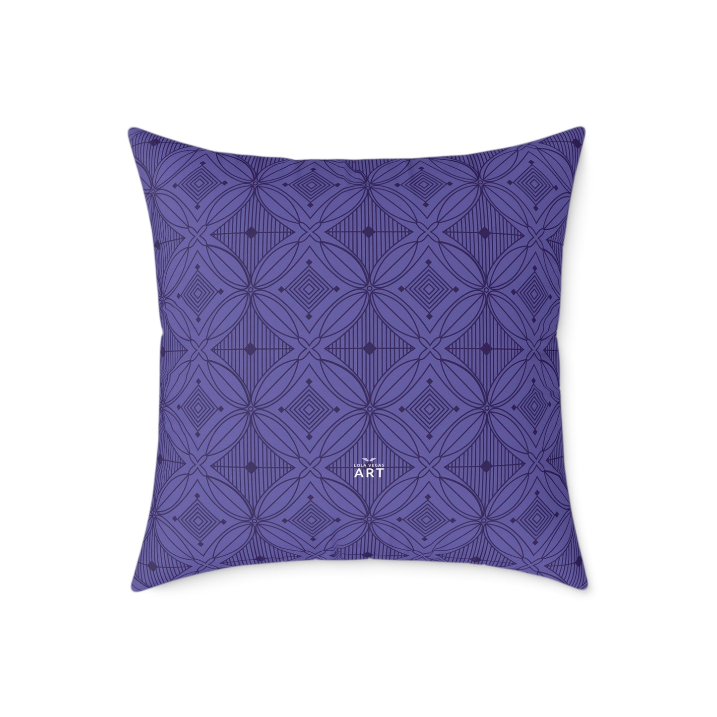 Geometric Mosaic Pattern Square Poly Canvas Pillow | Purple Tile Design
