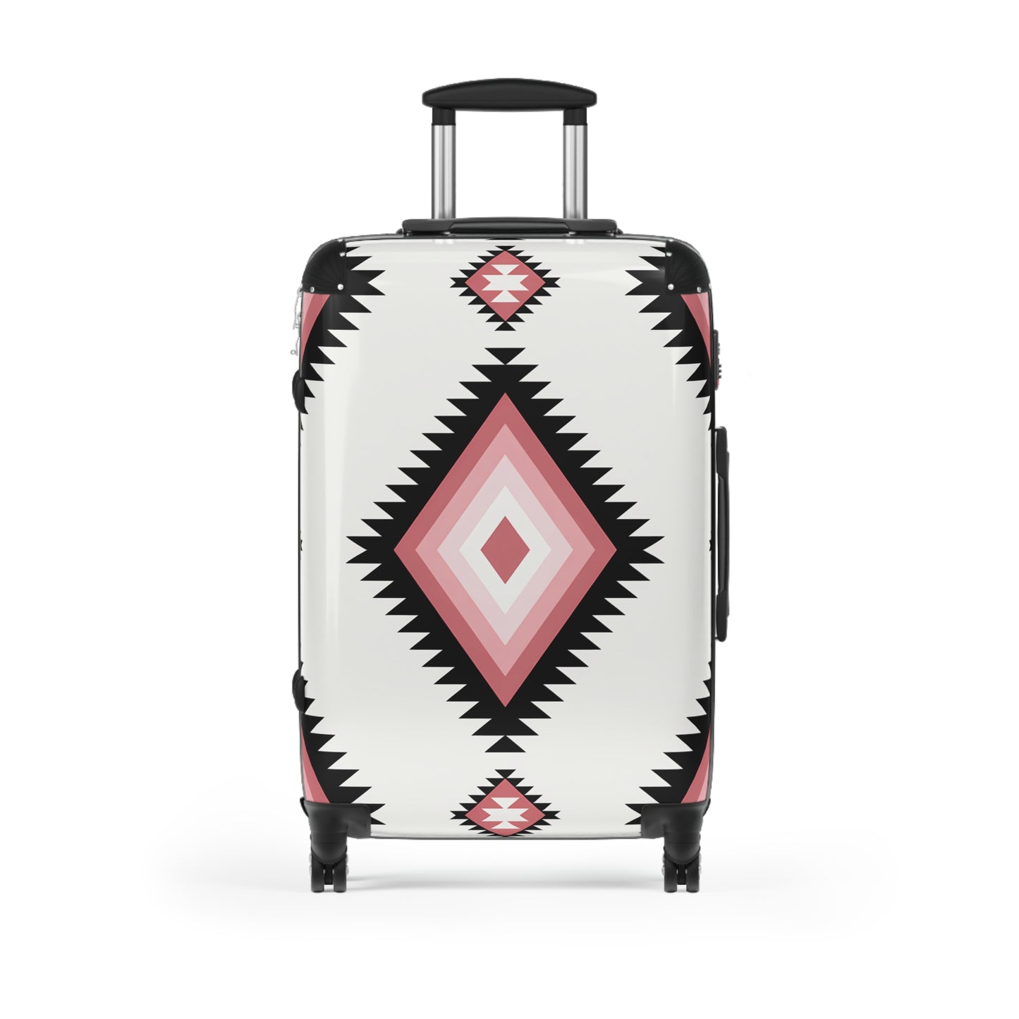 Southwestern Diamond Pattern Suitcase | Pink Aztec Luggage
