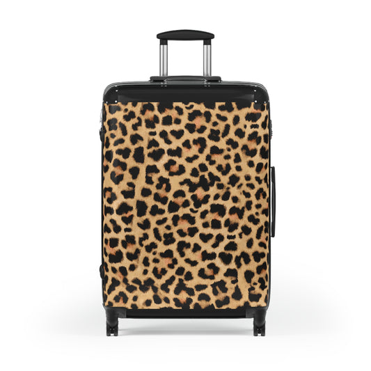 Leopard Print Suitcases in three sizes.