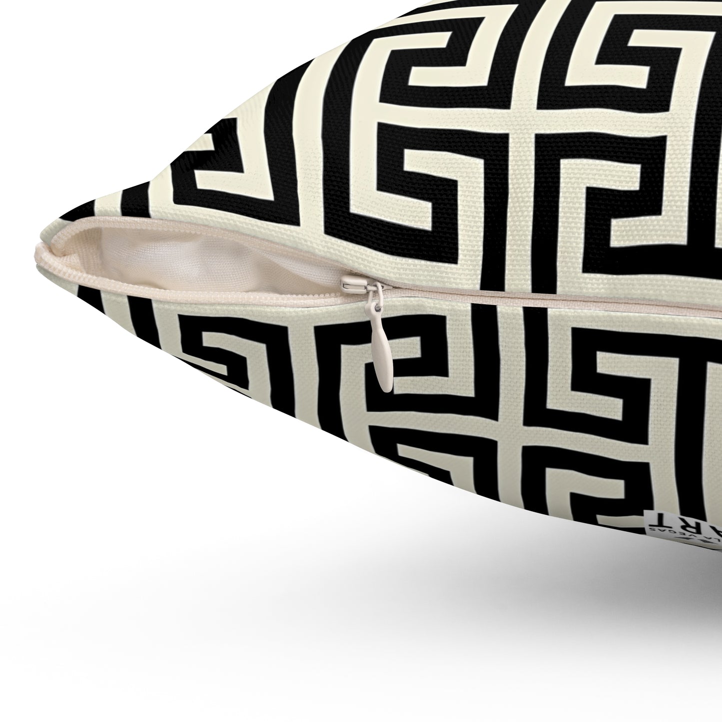 Greek Key Pattern Pillow | Geometric Black White Throw Pillow, Modern Home Decor