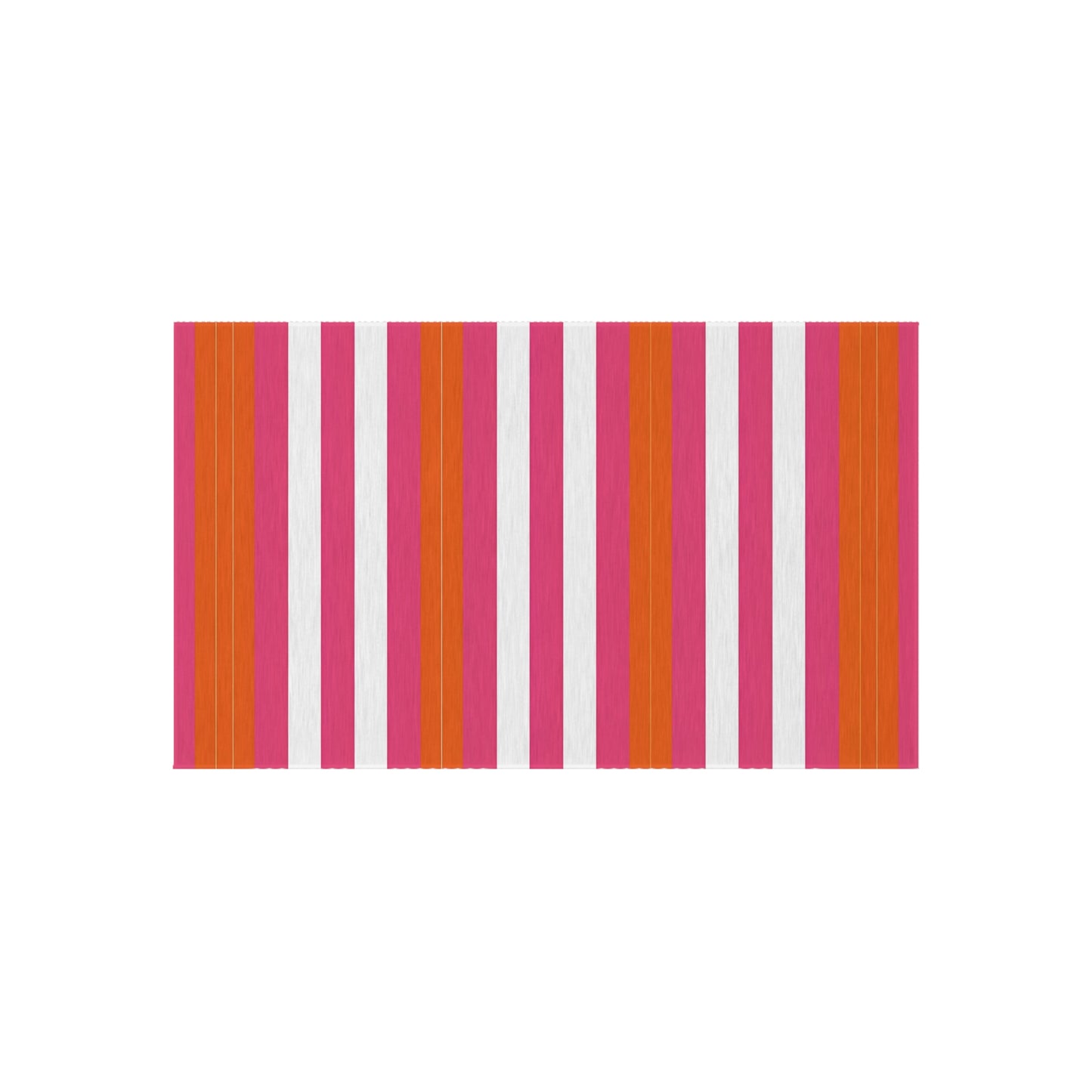 Bright Pink Orange Stripe Outdoor/Indoor Rug | Patio Mat, Weatherproof
