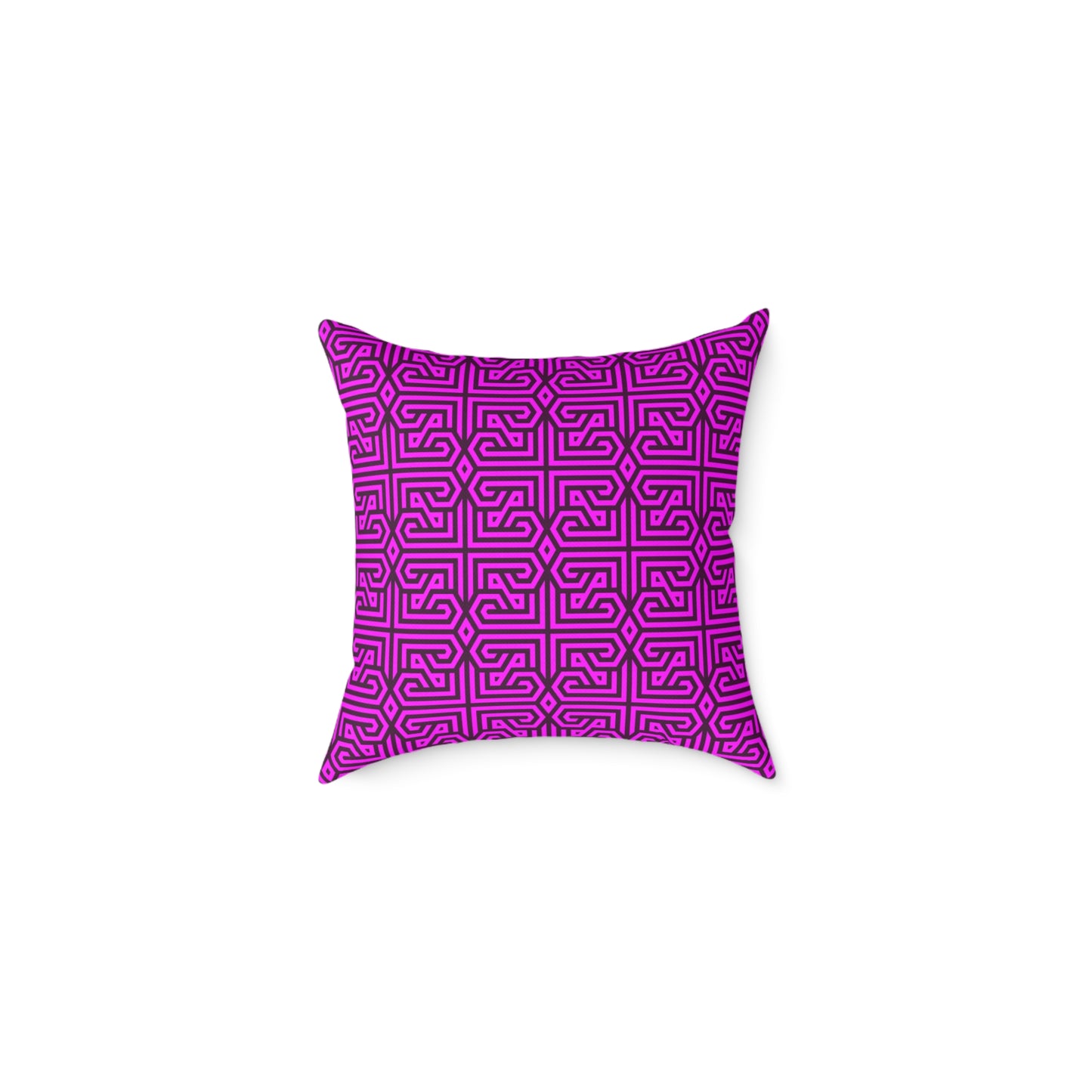 Geometric Maze Pattern Square Pillow | Purple Labyrinth Throw Pillow