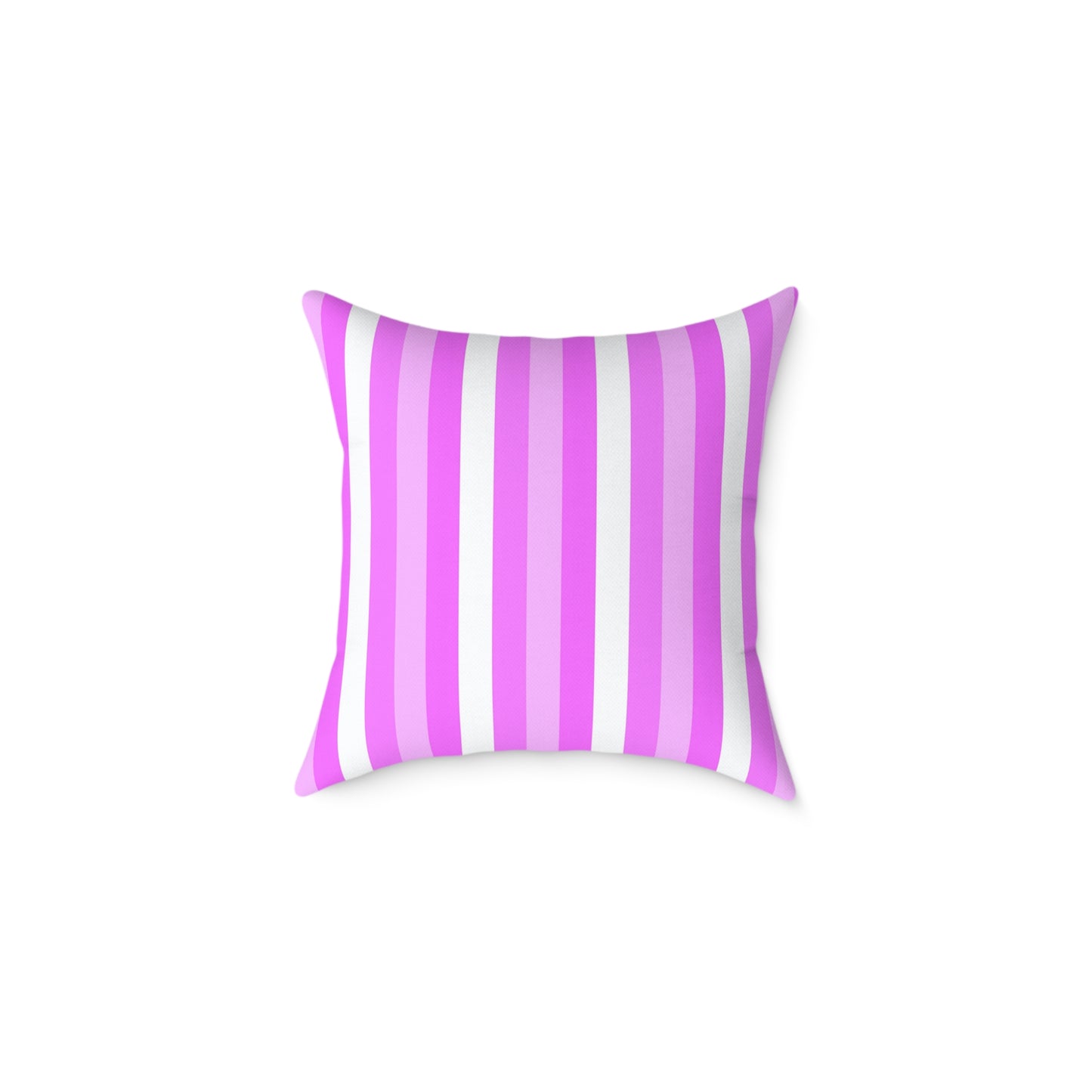 Pink White Stripe Pattern Square Pillow | Poly Canvas Pillow