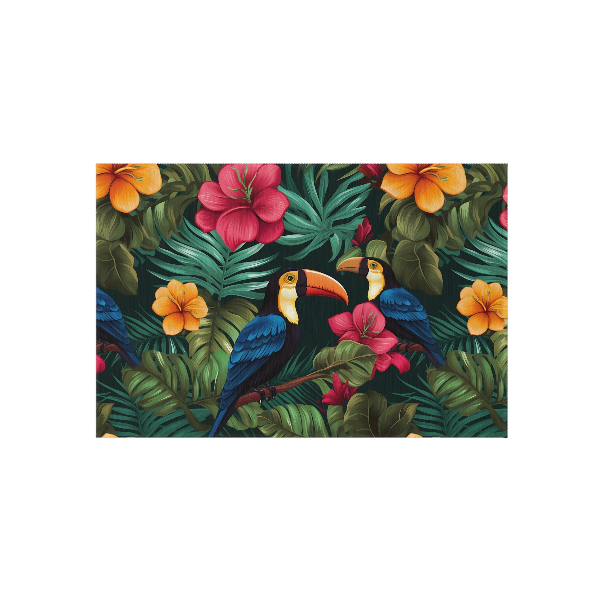 Vibrant Tropical Outdoor Rug - Perfect for Patios, Beach Decor, Summer Gatherings, Garden Parties, or Picnics, Floor Mat, Area Rug, Outdoor - LOLA VEGAS ART