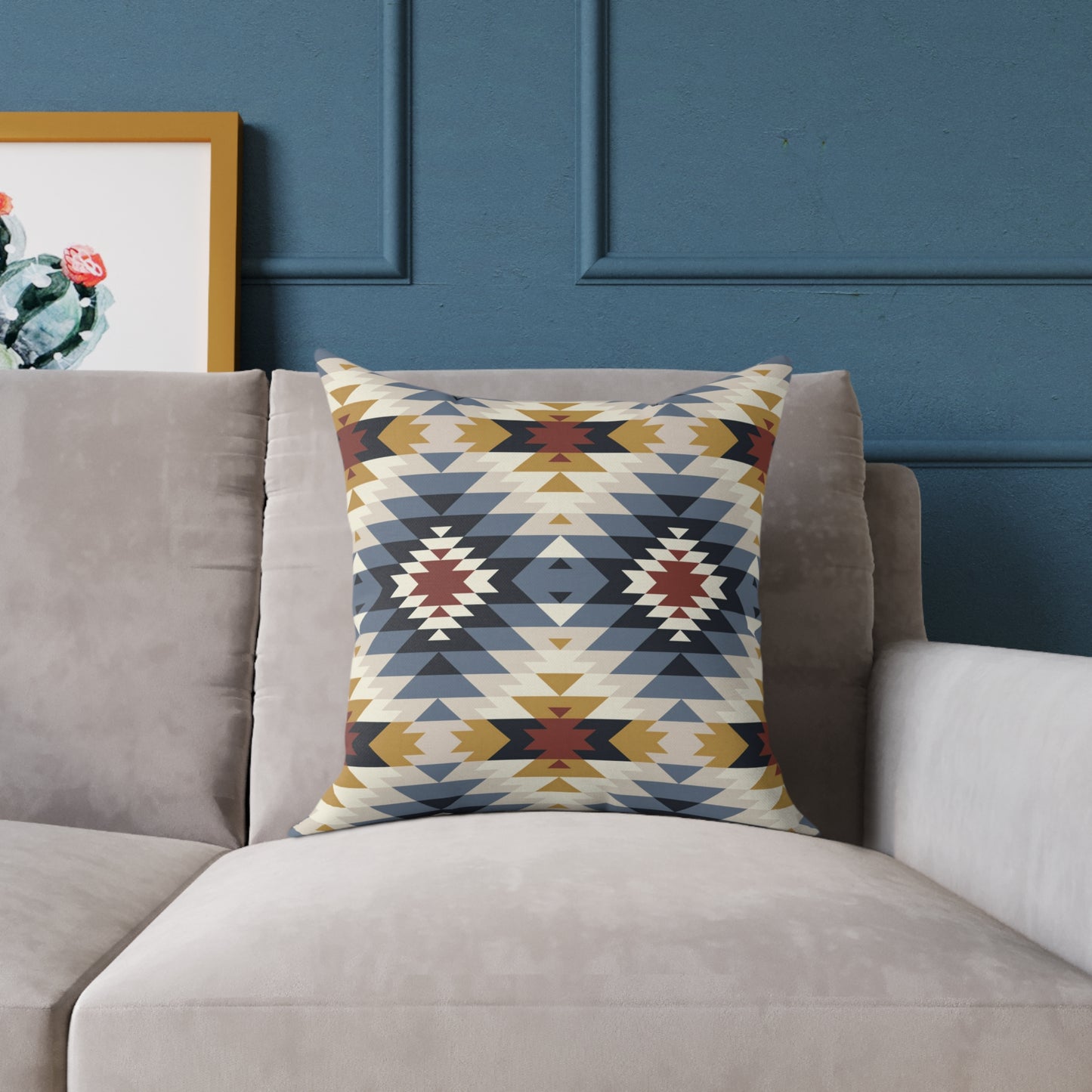Southwestern Aztec Geometric Square Pillow | Canvas Pillow