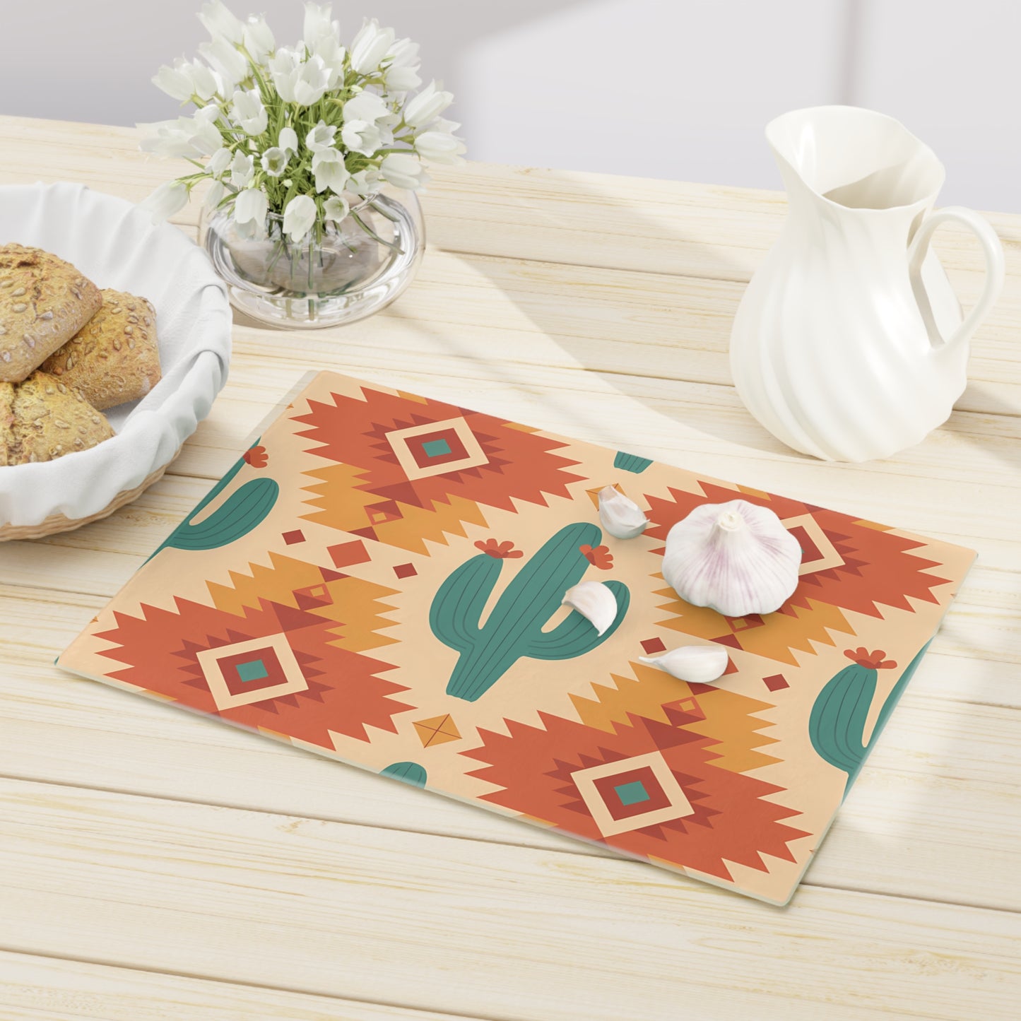 Southwestern Cactus Cutting Board - Rustic Kitchen Décor, Unique Housewarming Gift, Boho Kitchenware, Wedding Gift, Farmhouse Style