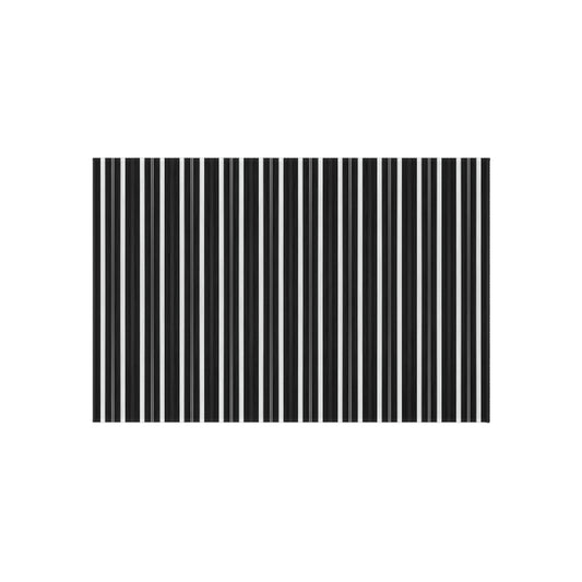 Black White Stripe Indoor/Outdoor Rug | Modern Patio Mat, Reversible Striped Floor Rug