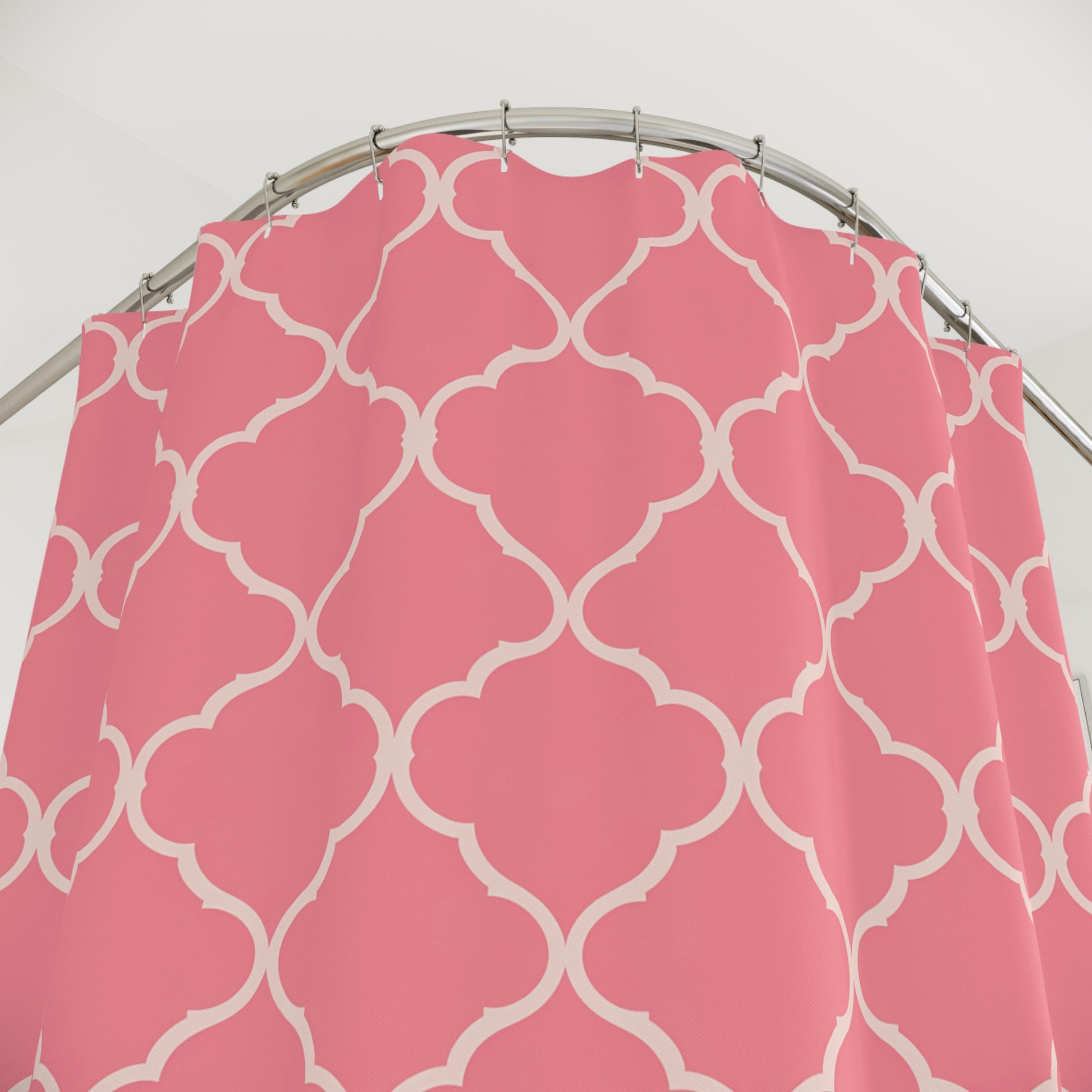 Chic Pink Patterned Shower Curtain - Bathroom Decor, Feminine Touch, Gift for Her, Home Improvement, Trendy Bathroom Accessories - LOLA VEGAS ART