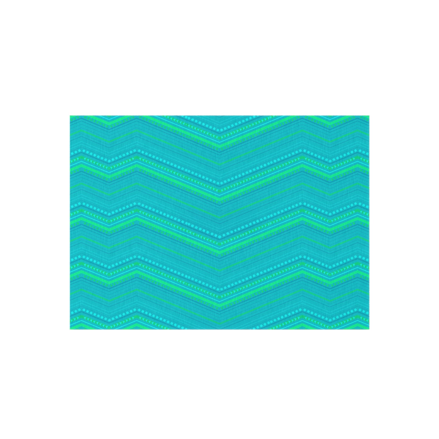 Turquoise Chevron Zigzag Outdoor/Indoor Rug | Patterned Patio Mat