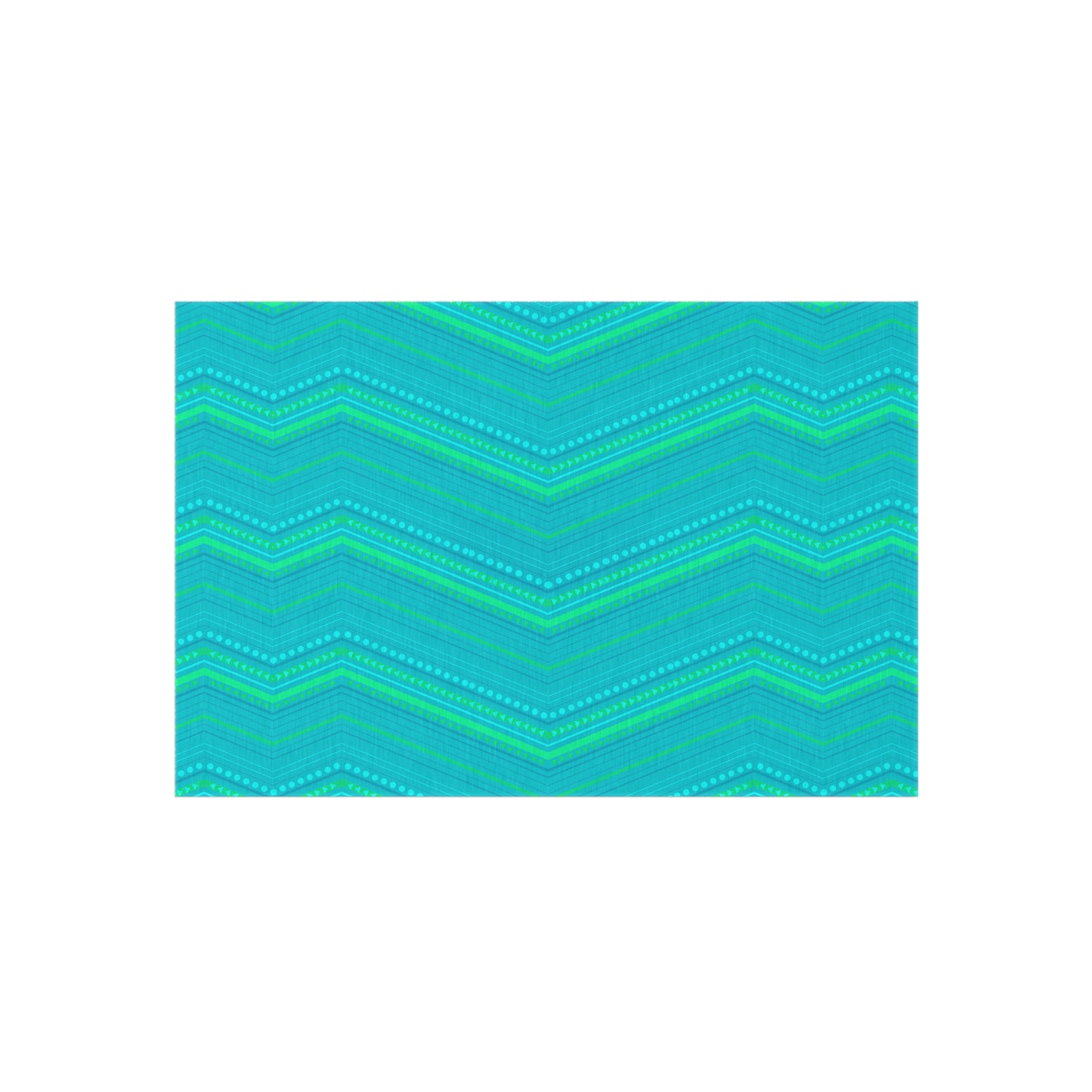 Turquoise Chevron Zigzag Outdoor/Indoor Rug | Patterned Patio Mat