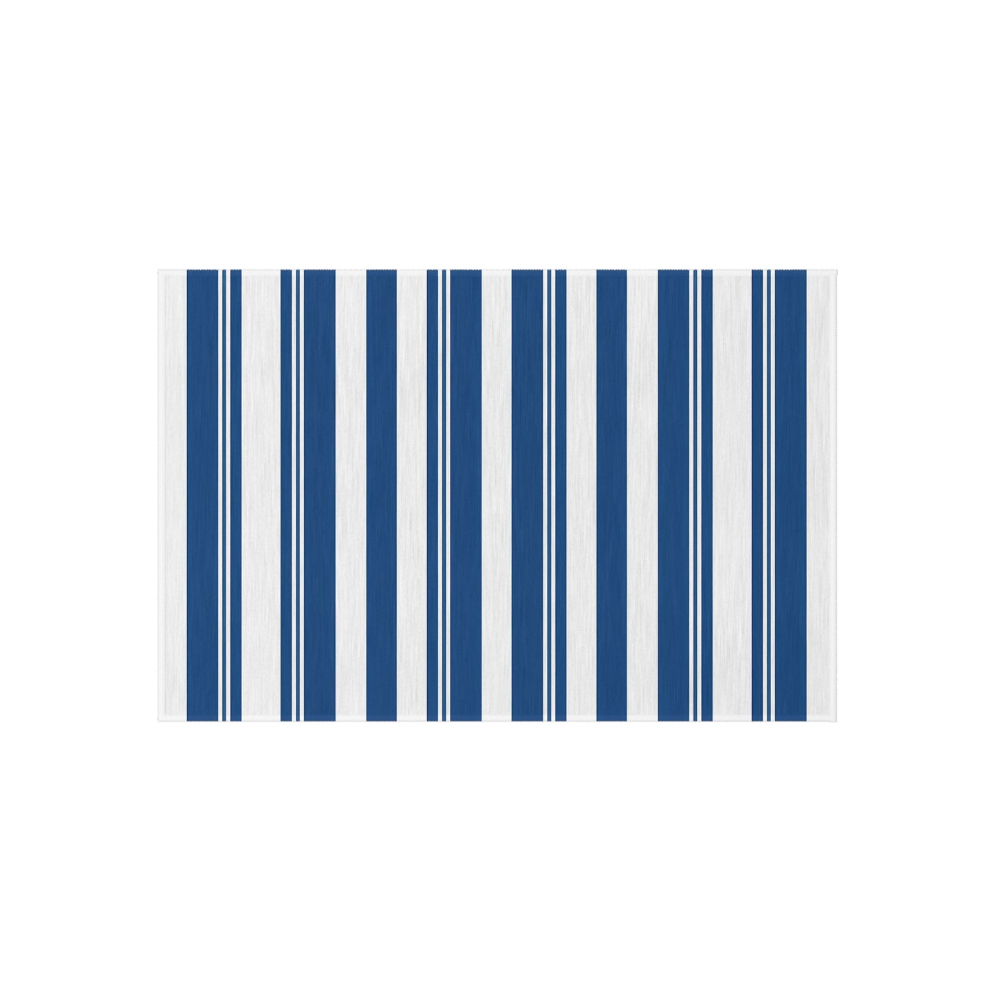 Navy Blue Stripe Outdoor/Indoor Rug | Patio Deck Mat