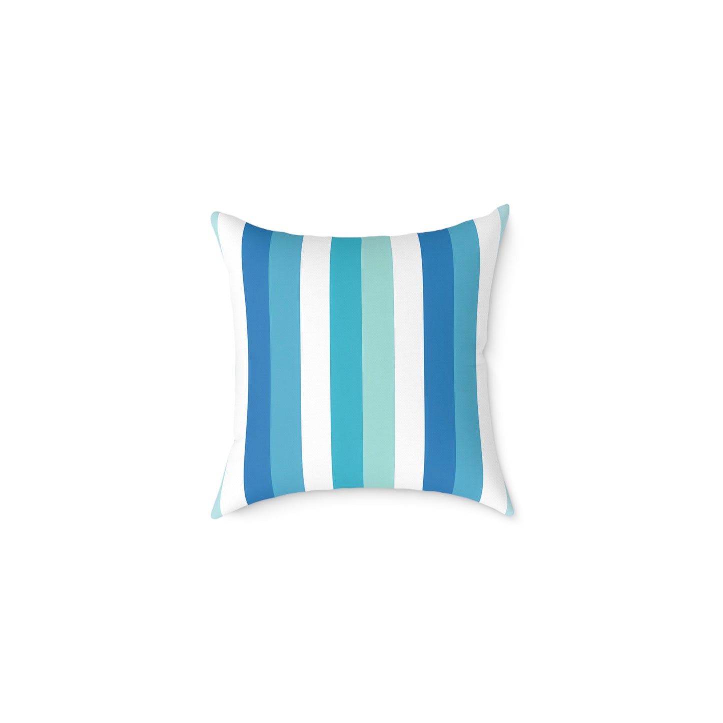 Blue Teal White Vertical Stripes Pillow | Square Pillow