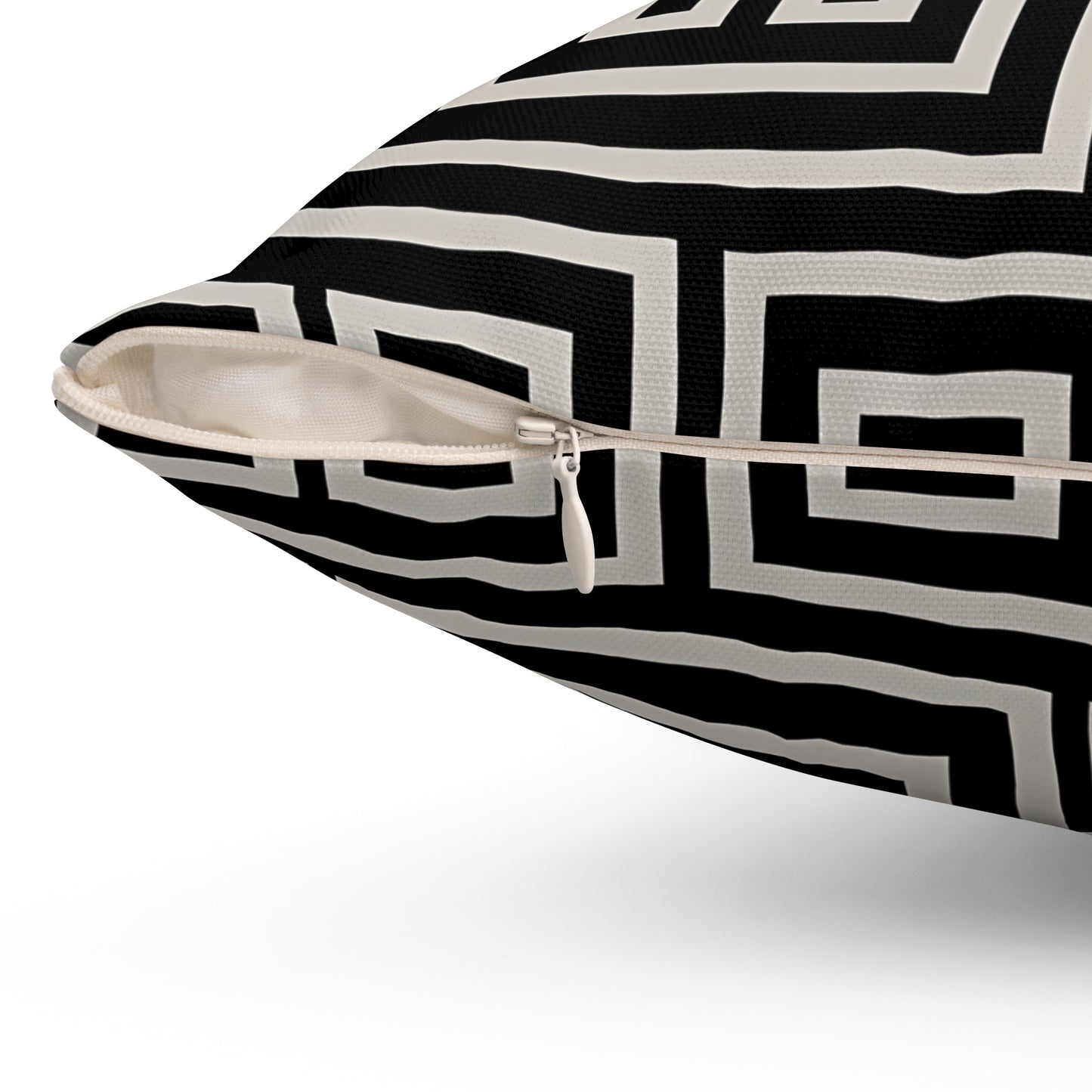 Chic Black Geometric Square Pillow, Modern Home Decor, Accent Cushion, Stylish Throw Pillow, Living Room Decor, Gifts for Him or Her