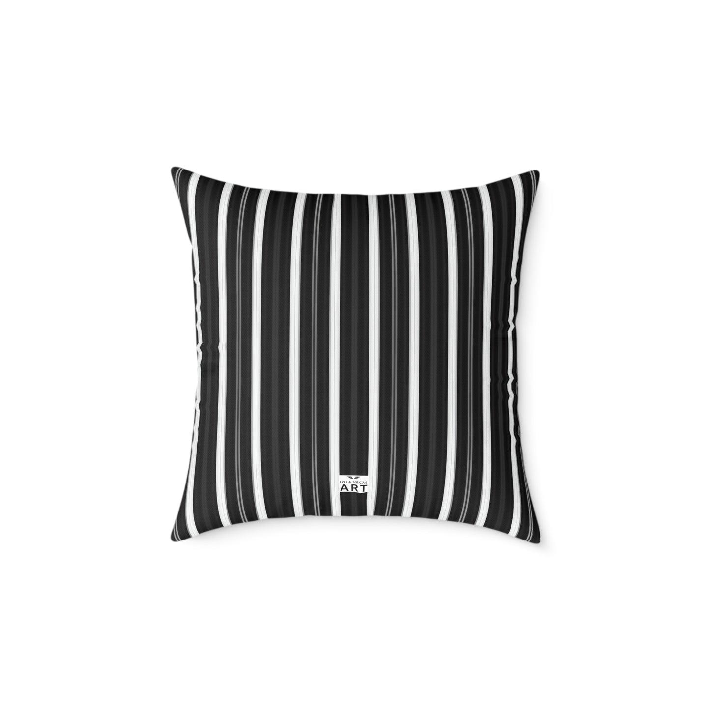 Black White Vertical Stripe Square Pillow | Modern Striped Cushion