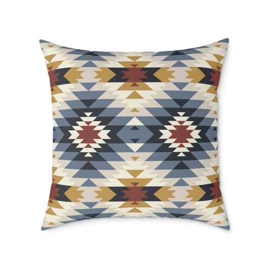 Southwestern Aztec Geometric Square Pillow | Canvas Pillow