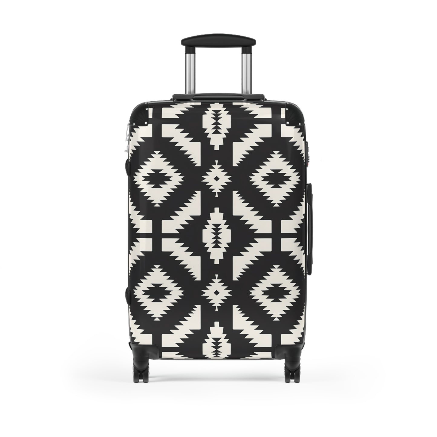 Stylish Suitcase for Travel Enthusiasts, Trendy Luggage, Black White Geometric Pattern, Travel Gear, Perfect Gift for Travelers - LOLA VEGAS ART