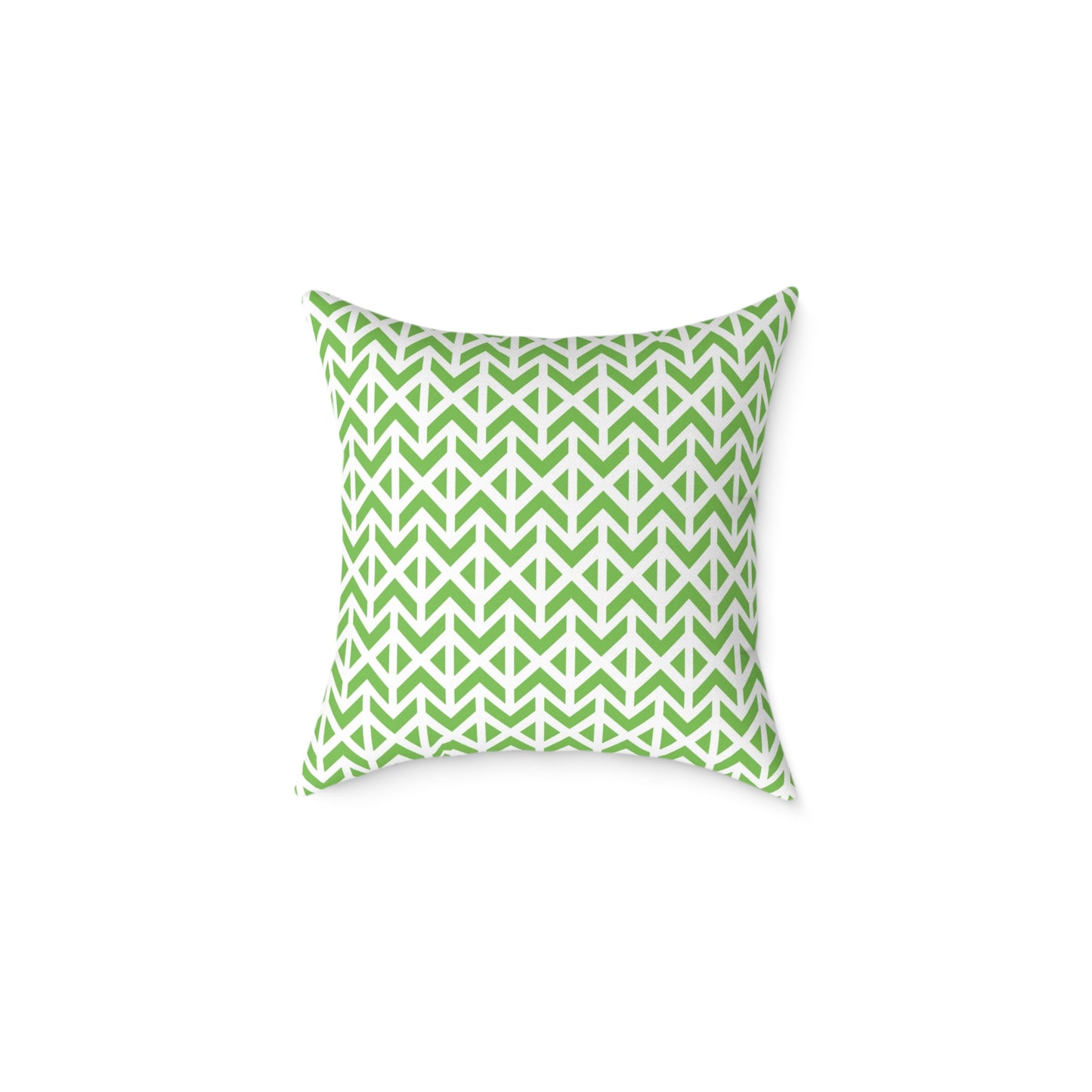 Green Geometric Arrow Pattern Pillow | Square Poly Canvas Pillow