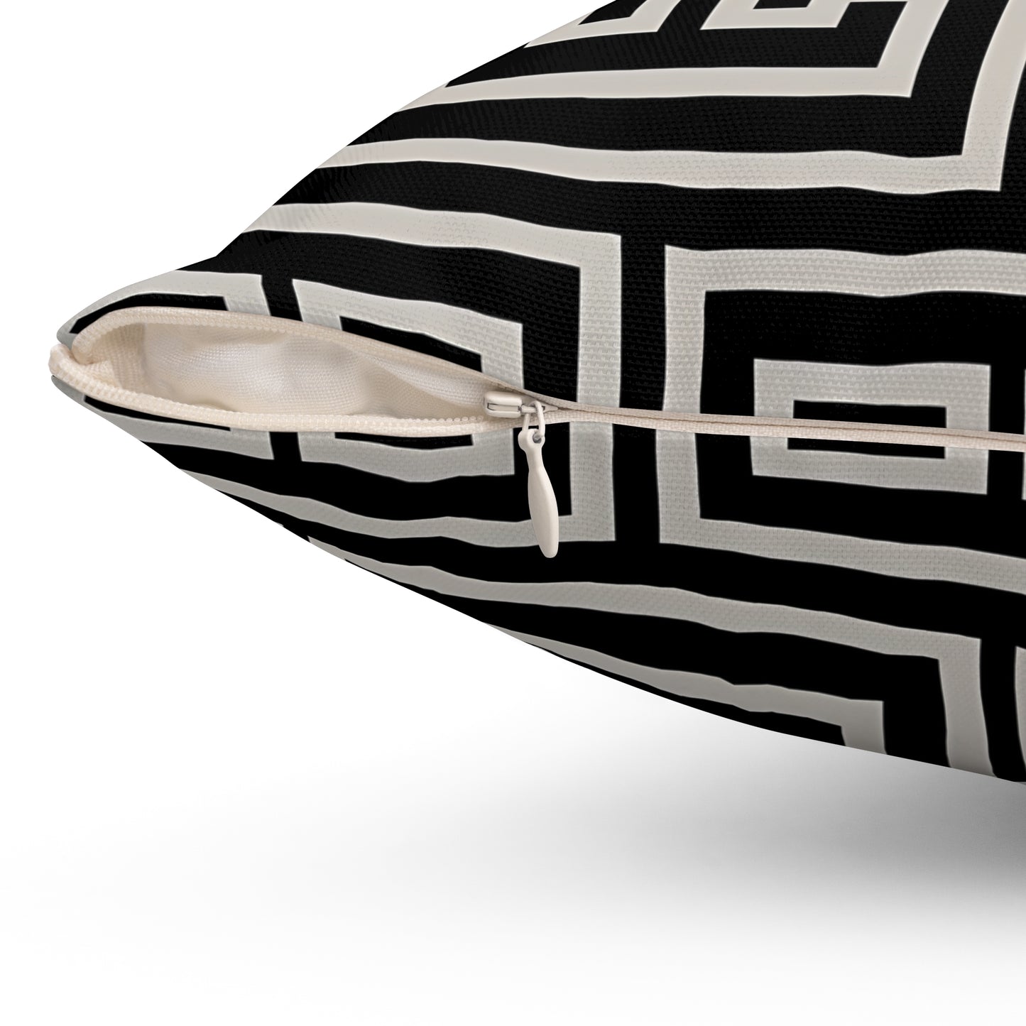 Chic Black Geometric Square Pillow, Modern Home Decor, Accent Cushion, Stylish Throw Pillow, Living Room Decor, Gifts for Him or Her