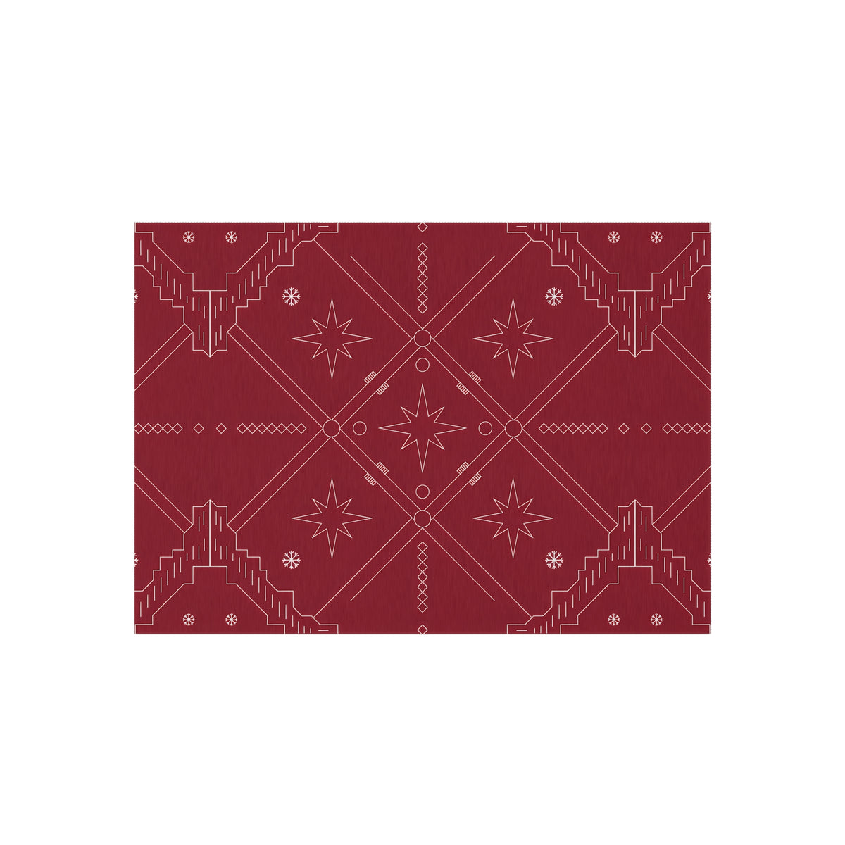 Geometric Star Pattern Outdoor Rug | Red Southwestern Patio Mat