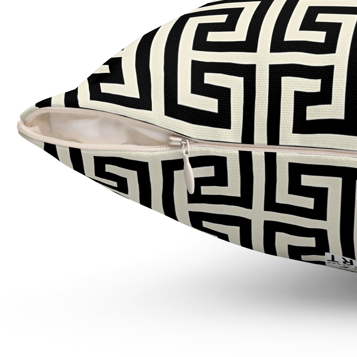 Greek Key Pattern Pillow | Geometric Black White Throw Pillow, Modern Home Decor
