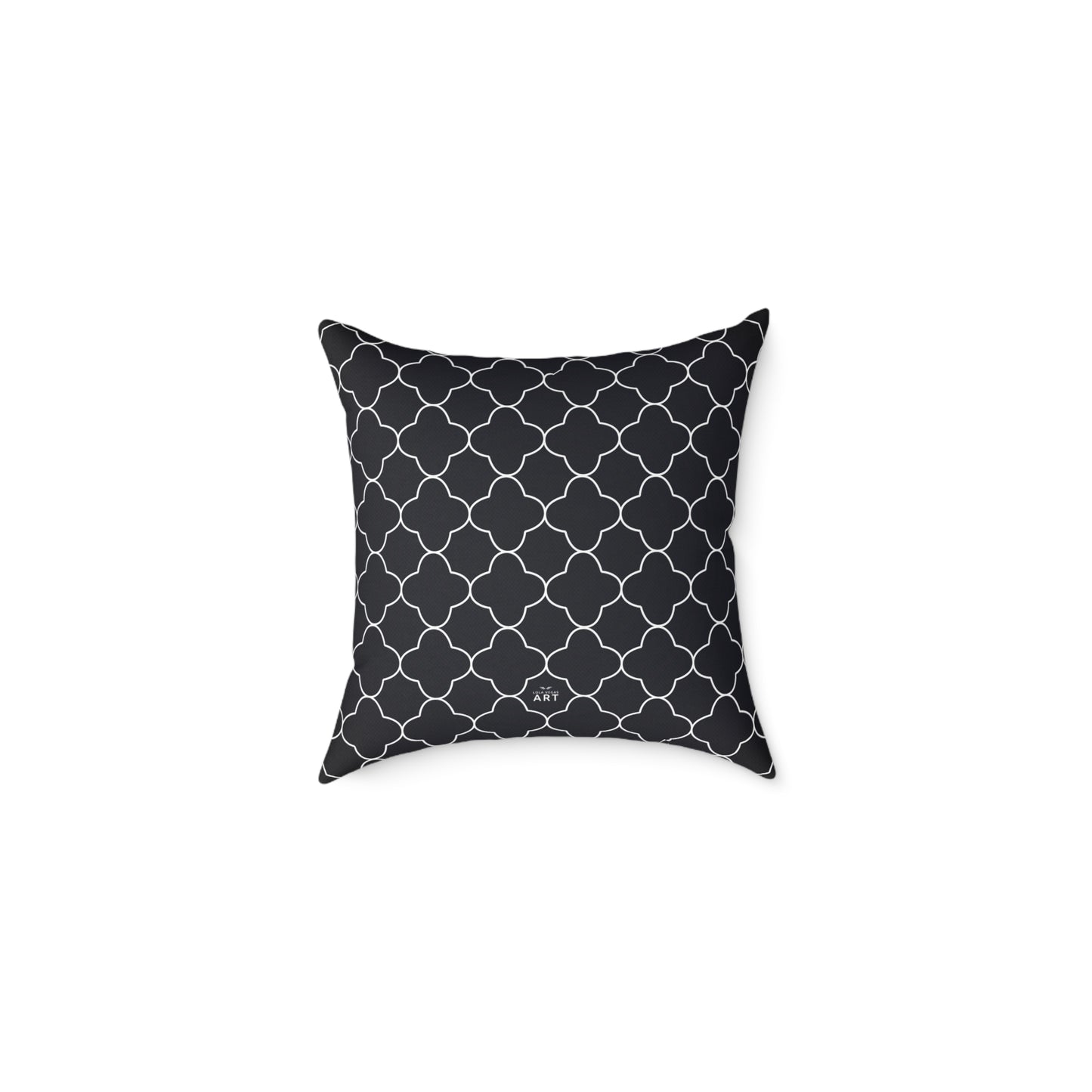 Black and White Moroccan Trellis Pattern Square Pillow | Geometric Throw Pillow