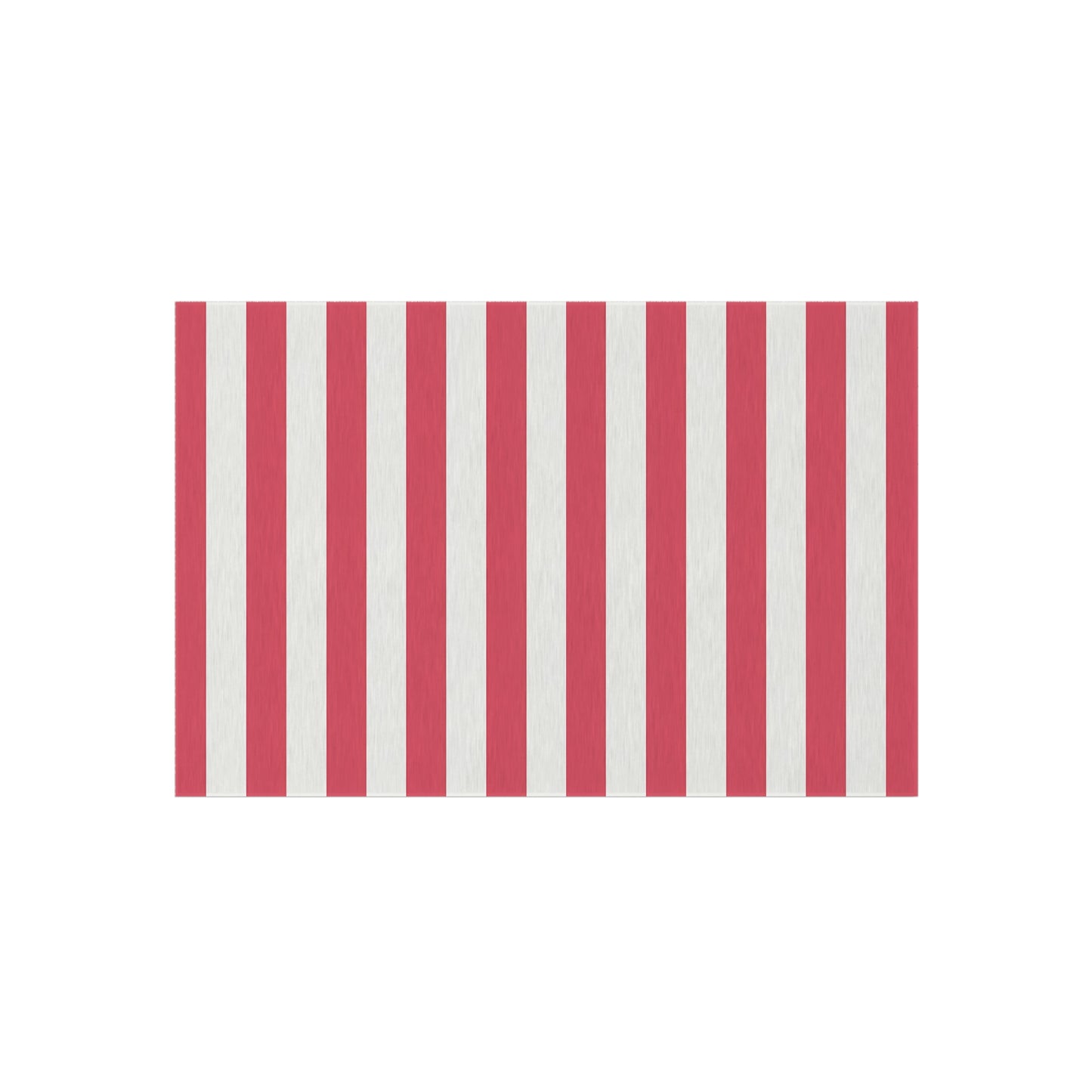 Red-Pink and White Vertical Stripe Outdoor/Indoor Rug | Patio Mat, Coastal Deck Accent