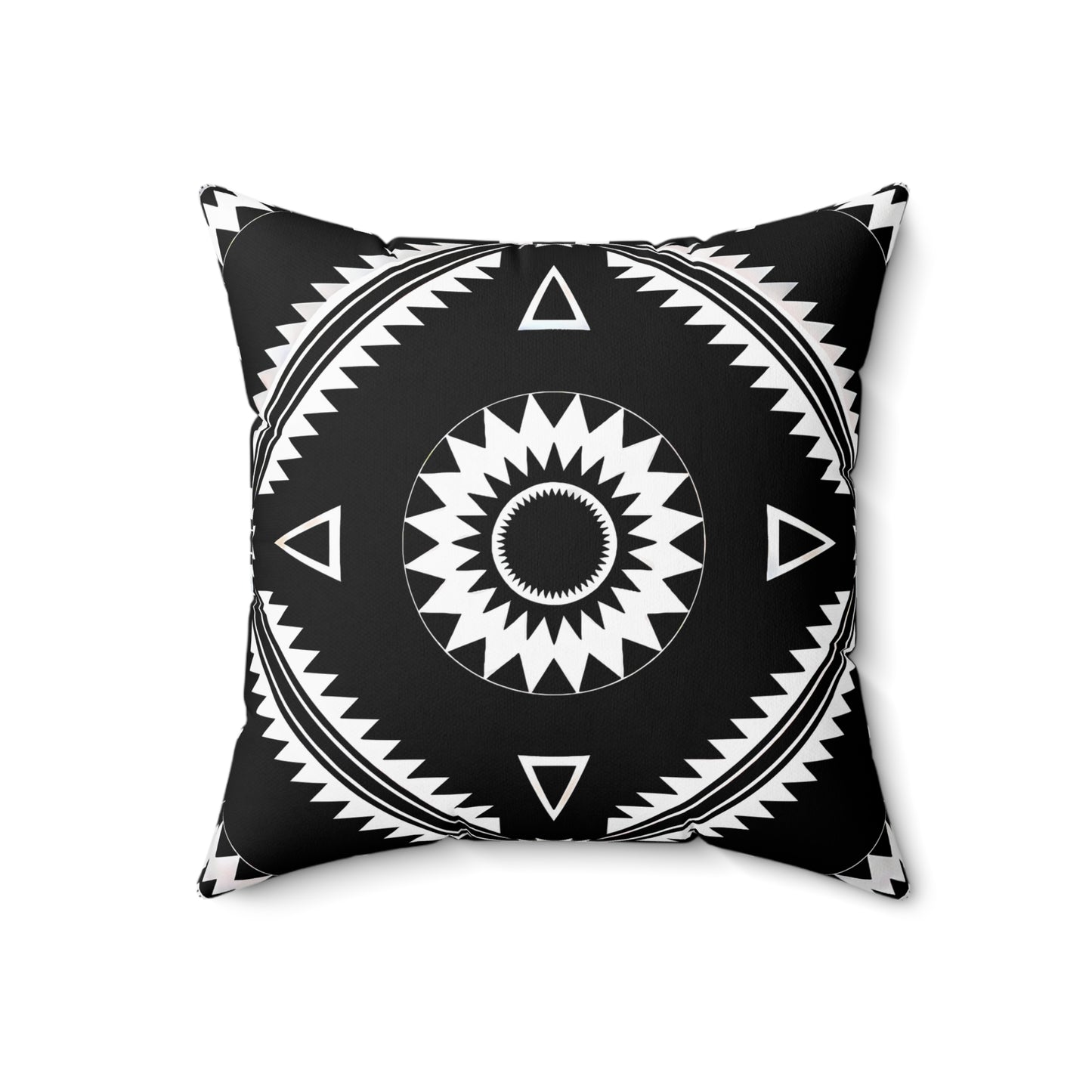 Black and White Bohemian Decorative Pillow, Tribal Pattern Accent Cushion, Modern Home Decor, Cozy Living Room Accessory, Unique Gift Idea