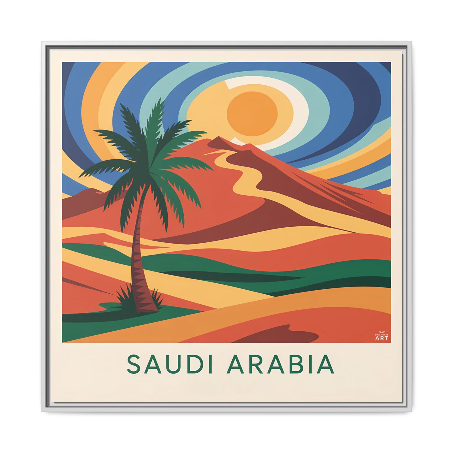 Vibrant Framed Canvas Art, Saudi Arabia Desert Landscape Wall Decor, Travel Gift, Home Aesthetic, Wall Art for Living Room, Boho Decor