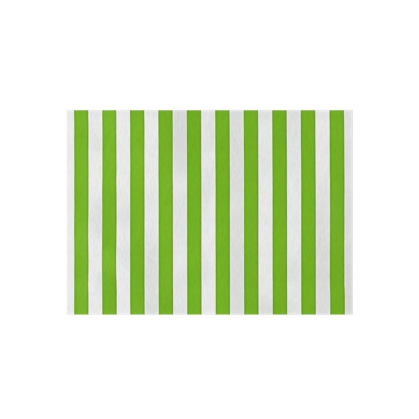 Green and White Striped Indoor/Outdoor Rug | Patio Mat, Weather-Resistant Flooring