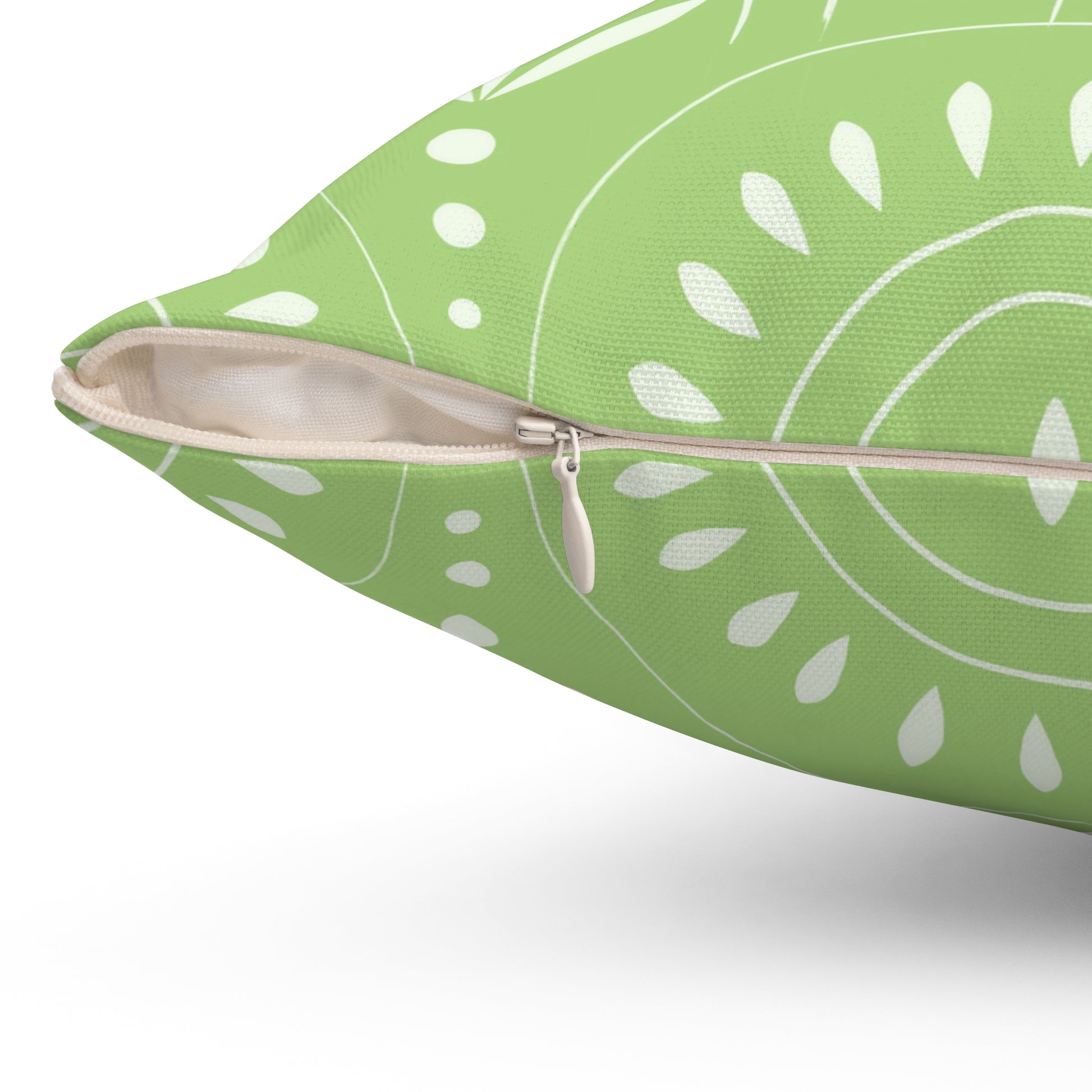Boho Chic Spun Polyester Square Pillow, Green Abstract Decor, Throw Pillow for Living Room, Modern Home Accent, Housewarming Gift, - LOLA VEGAS ART