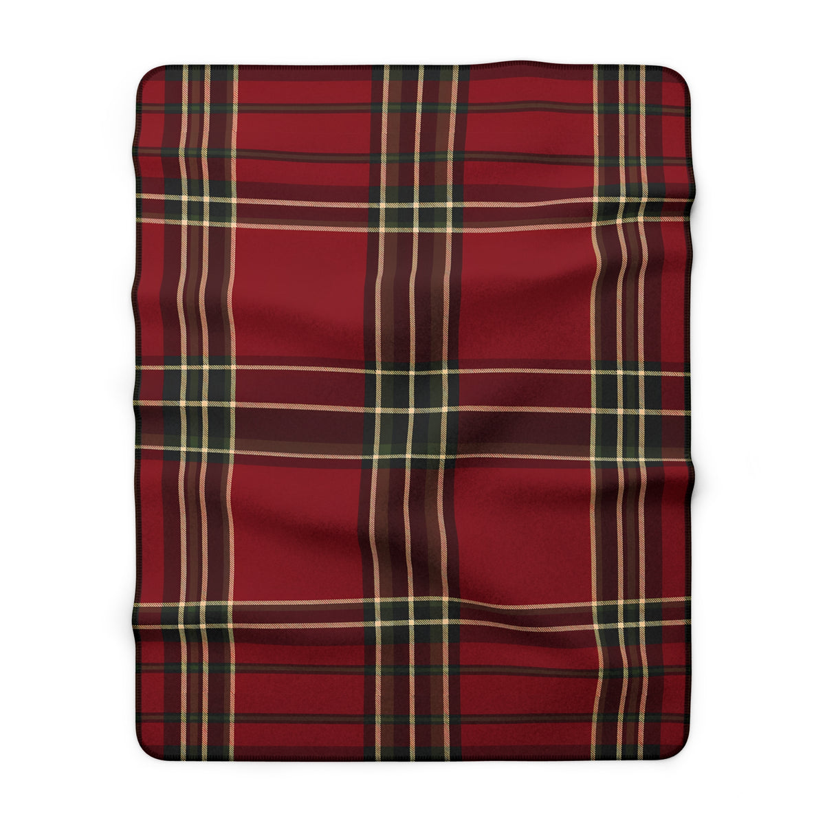 Red Plaid Tartan Sherpa Blanket | Cozy Holiday Throw