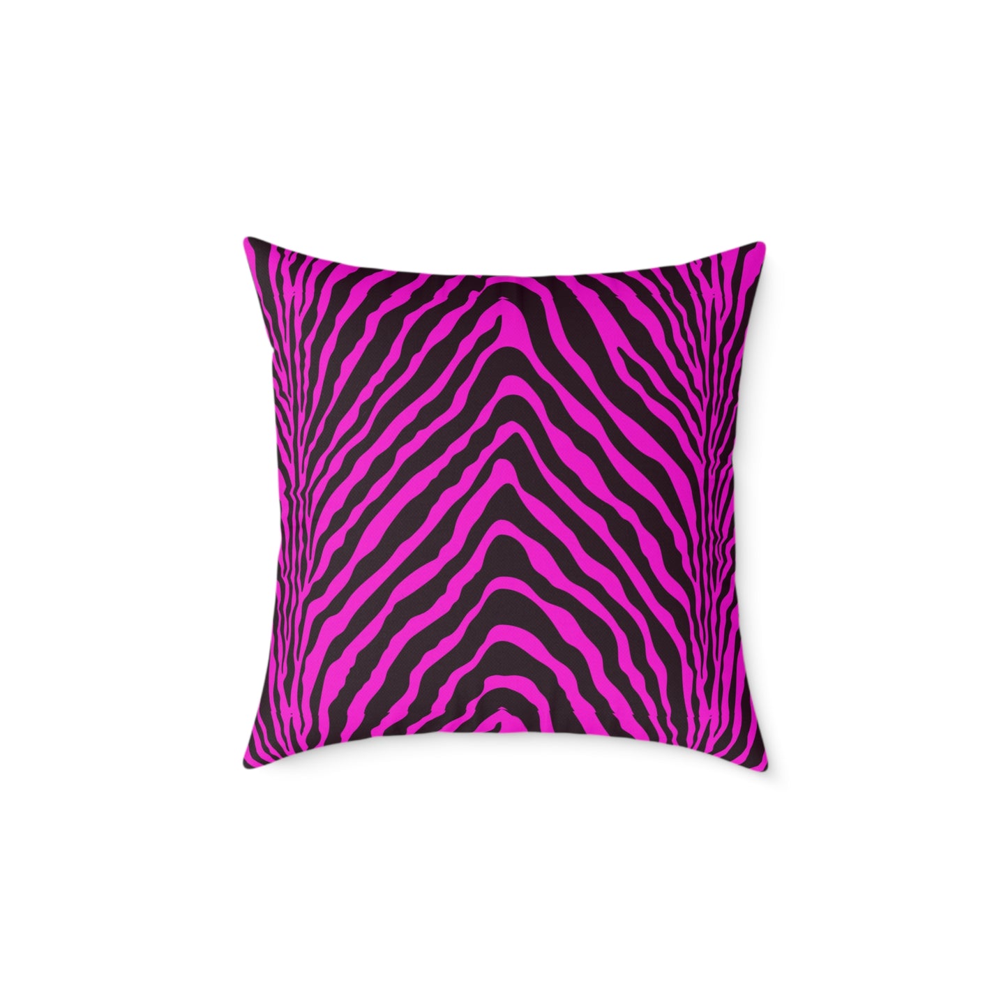Hot Pink Zebra Print Pillow | Square Poly Canvas Pillow
