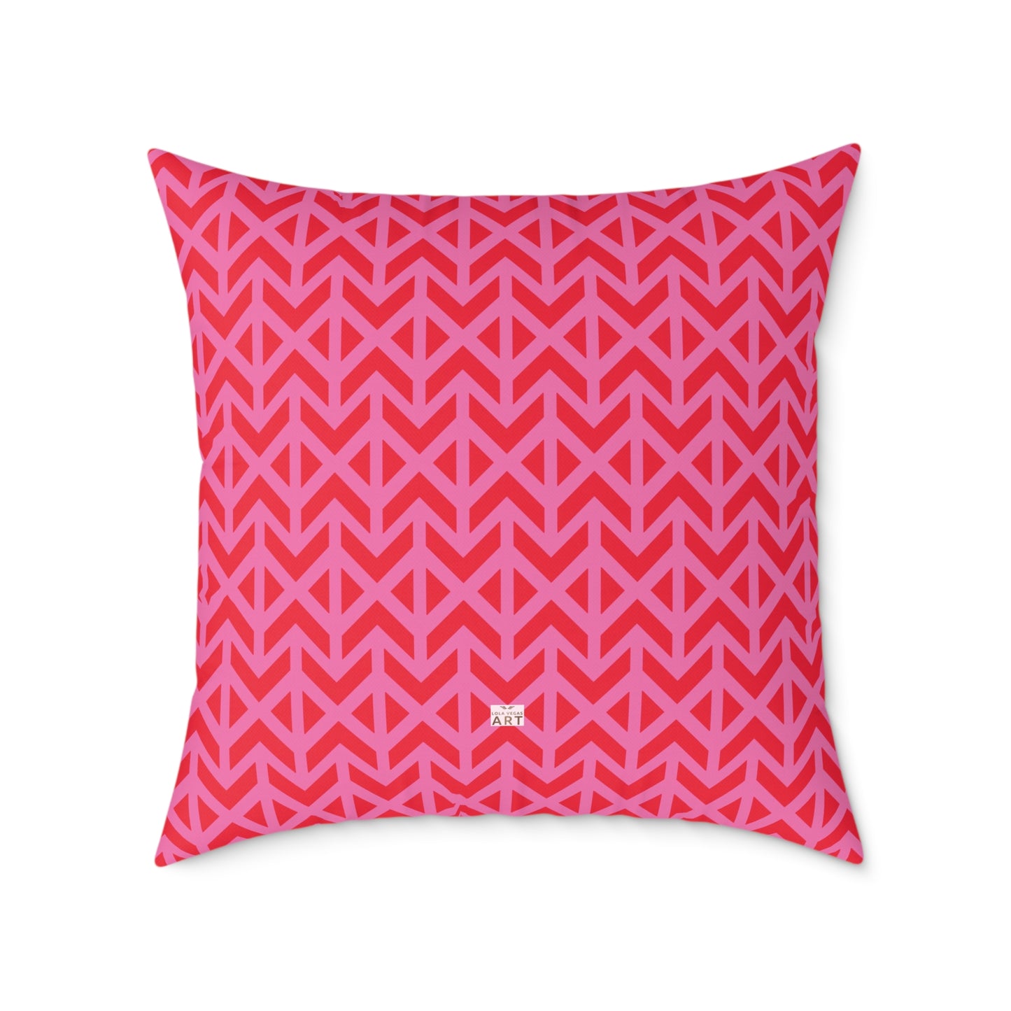 Pink Red Chevron Pattern Square Pillow | Geometric Throw Pillow