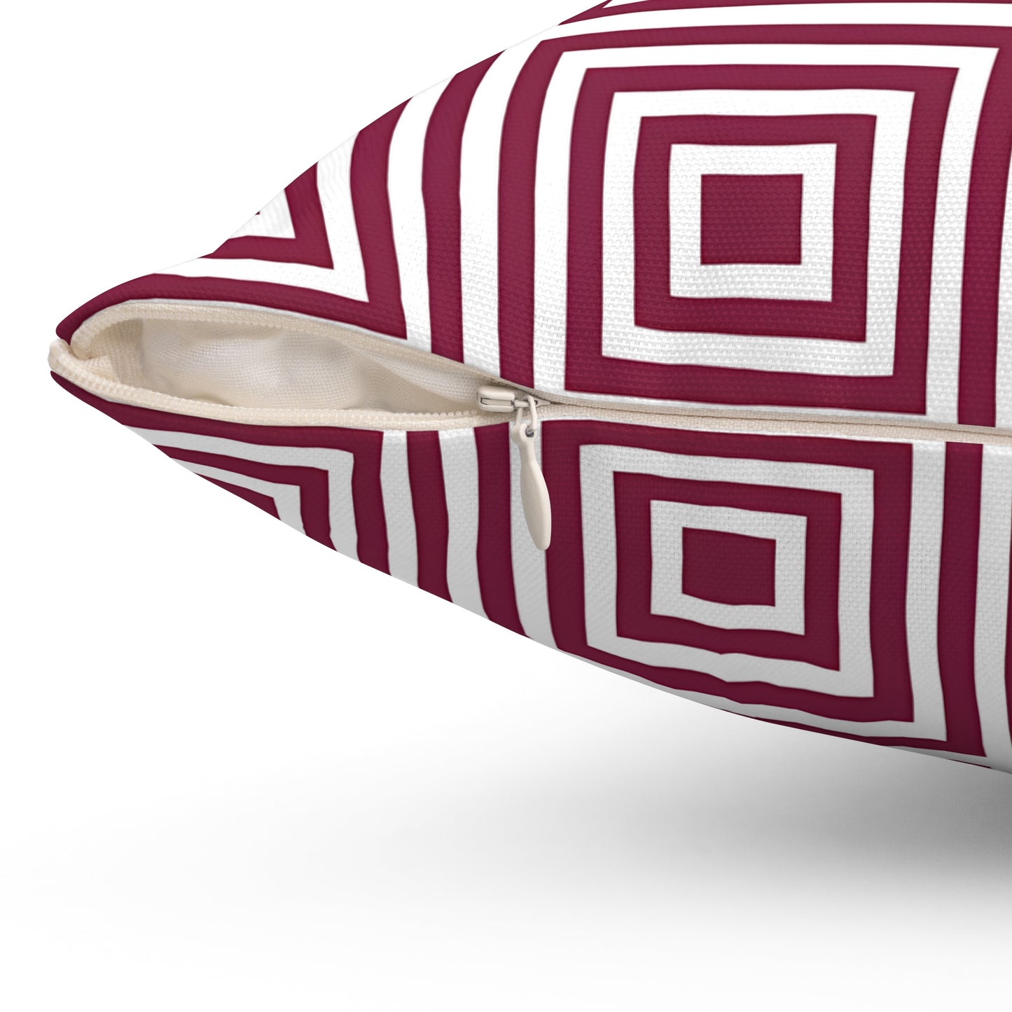 Burgundy Stylish Geometric Square Pillow | Modern Decor, Home Cushion, Living Room Accent, Gift for Her, Boho Pillows