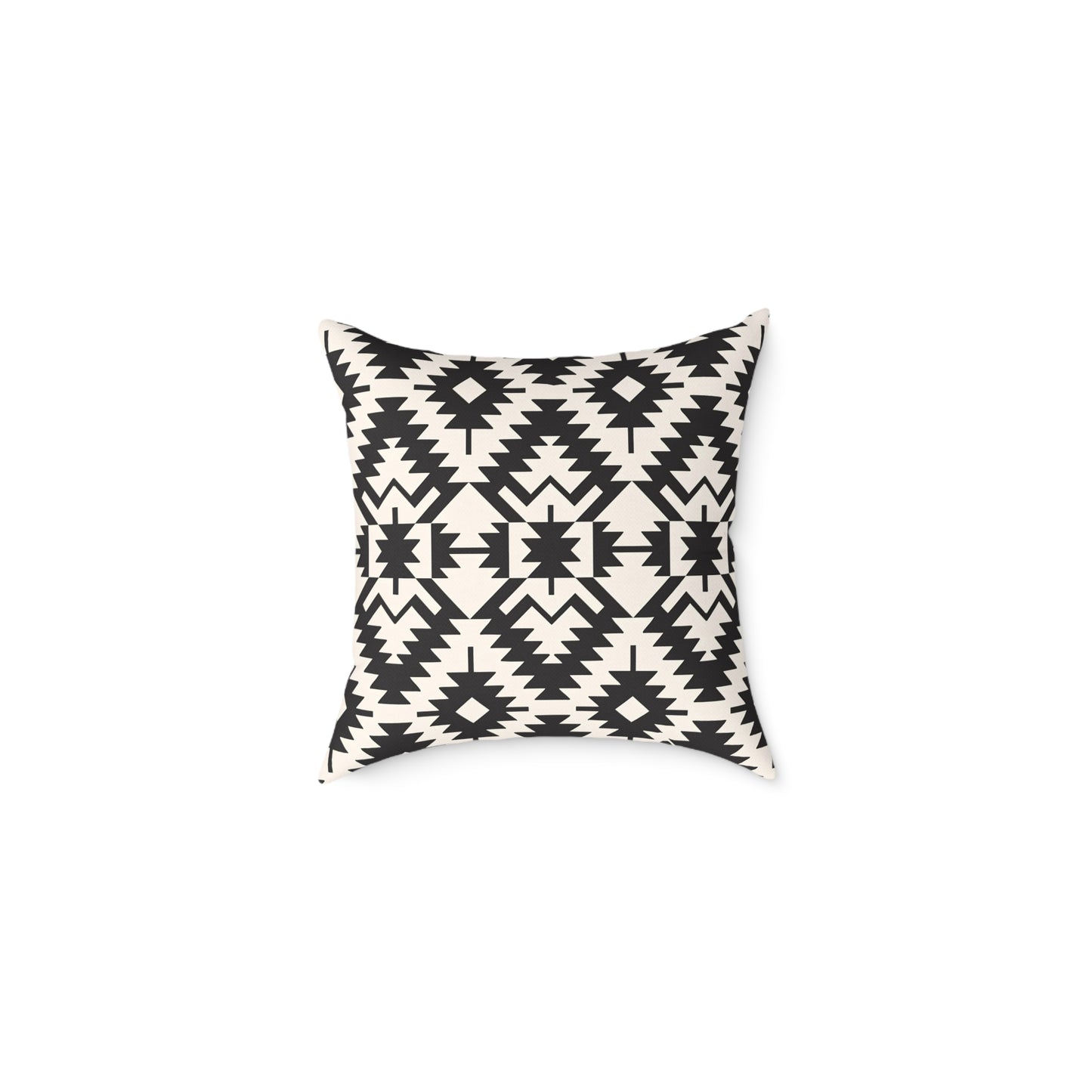 Black and White Aztec Geometric Square Pillow | Tribal Pattern Throw Pillow