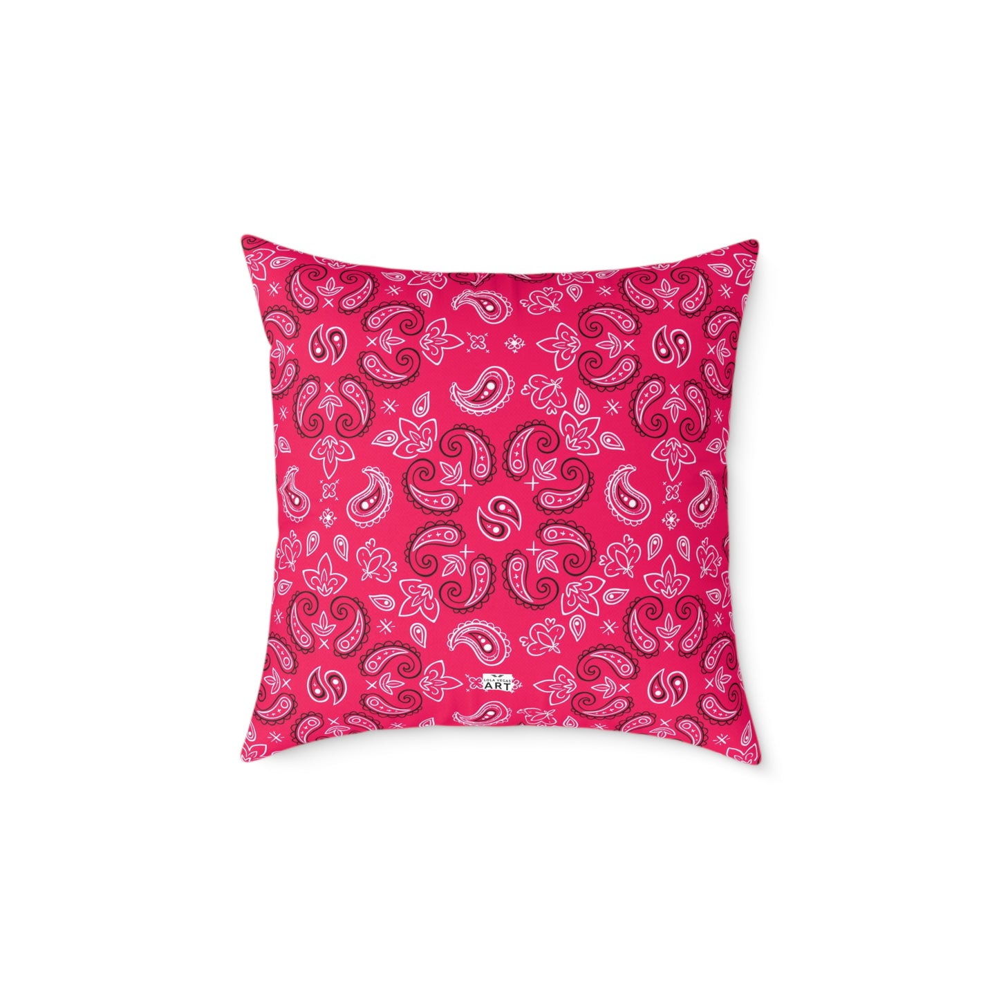 Red-Rose Paisley Pattern Pillow | Square Throw Pillow