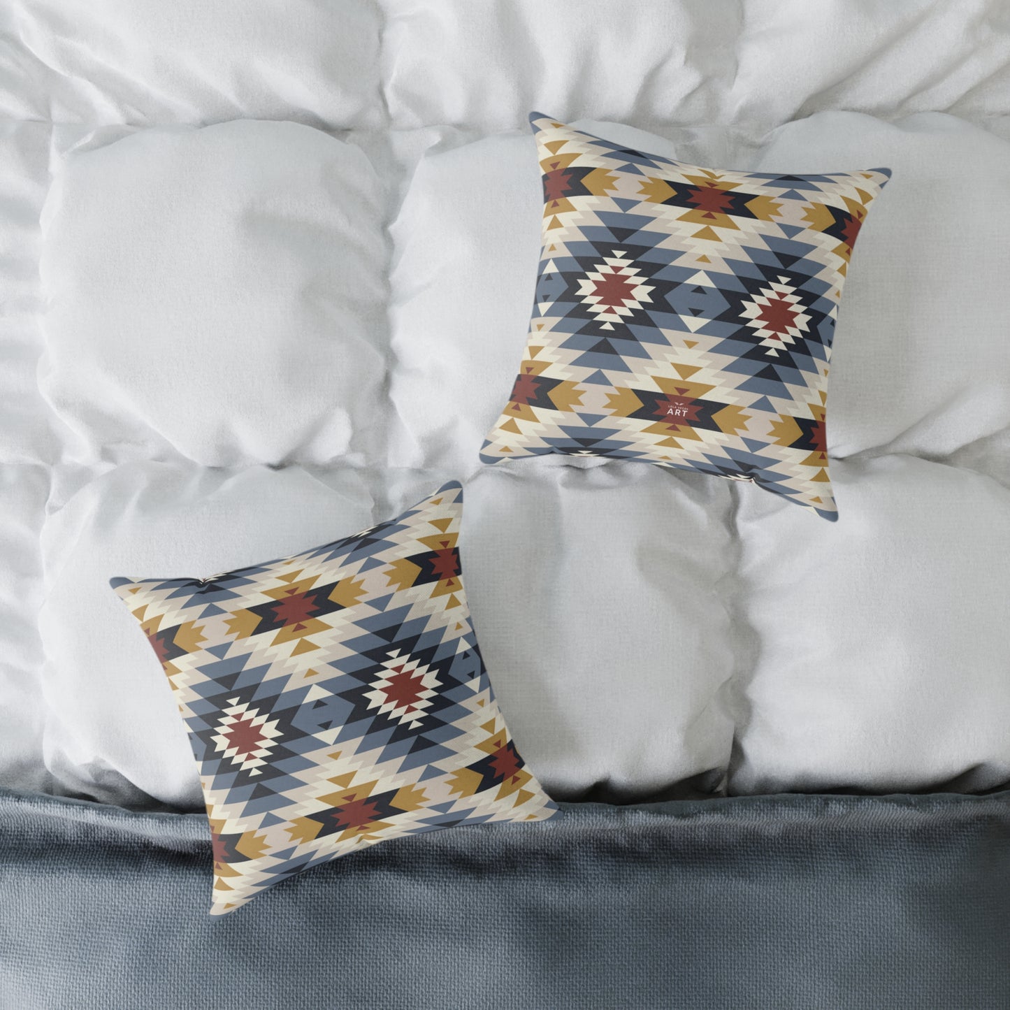Southwestern Aztec Geometric Square Pillow | Canvas Pillow