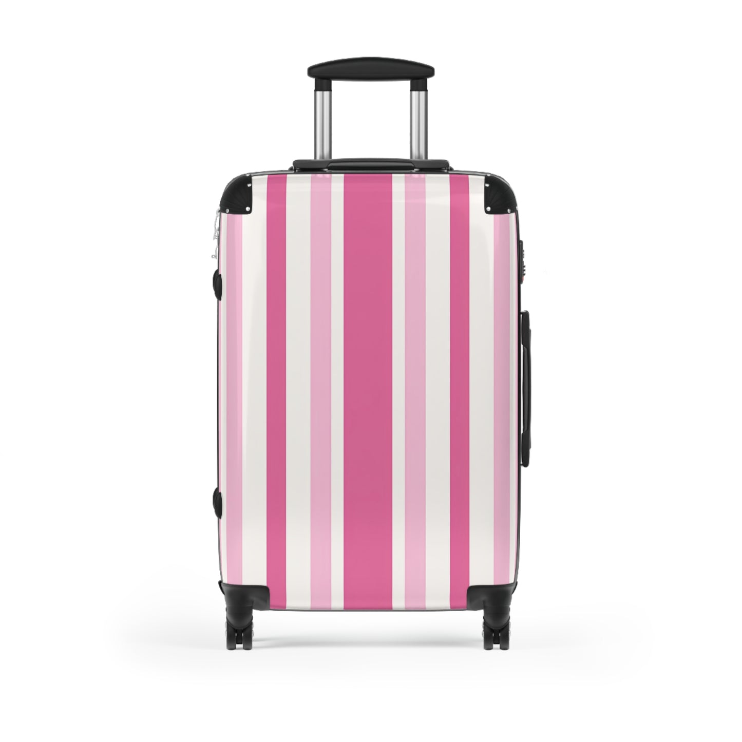 Pink Striped Suitcase | Hard Shell Luggage