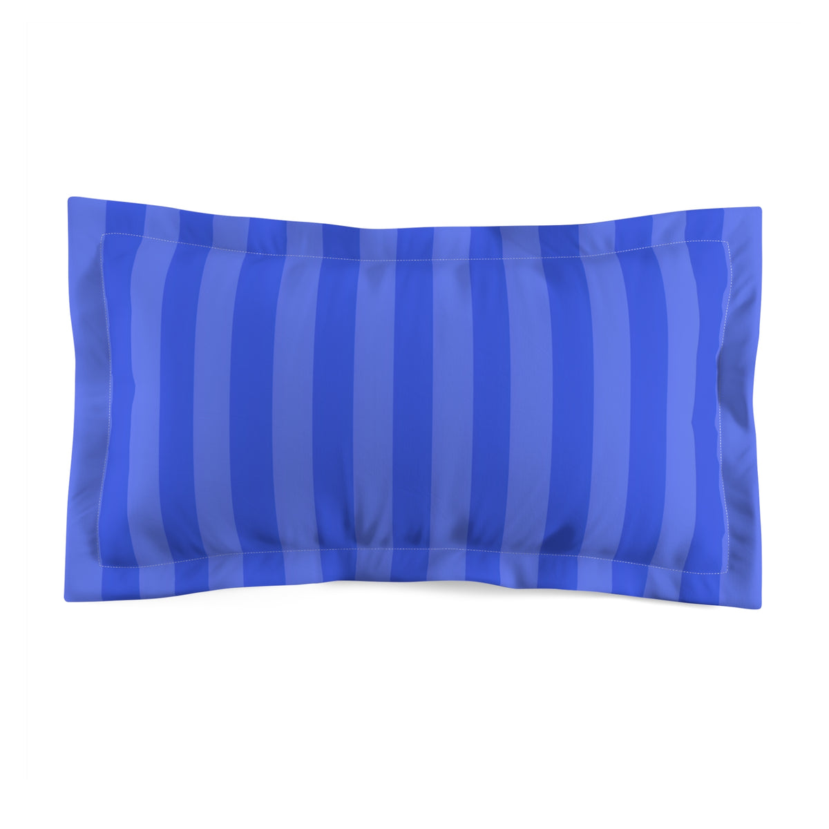 Blue Vertical Stripe Pillow Sham | Light Blue & Royal Microfiber Pillowcase