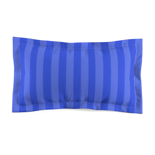 Blue Vertical Stripe Pillow Sham | Light Blue & Royal Microfiber Pillowcase