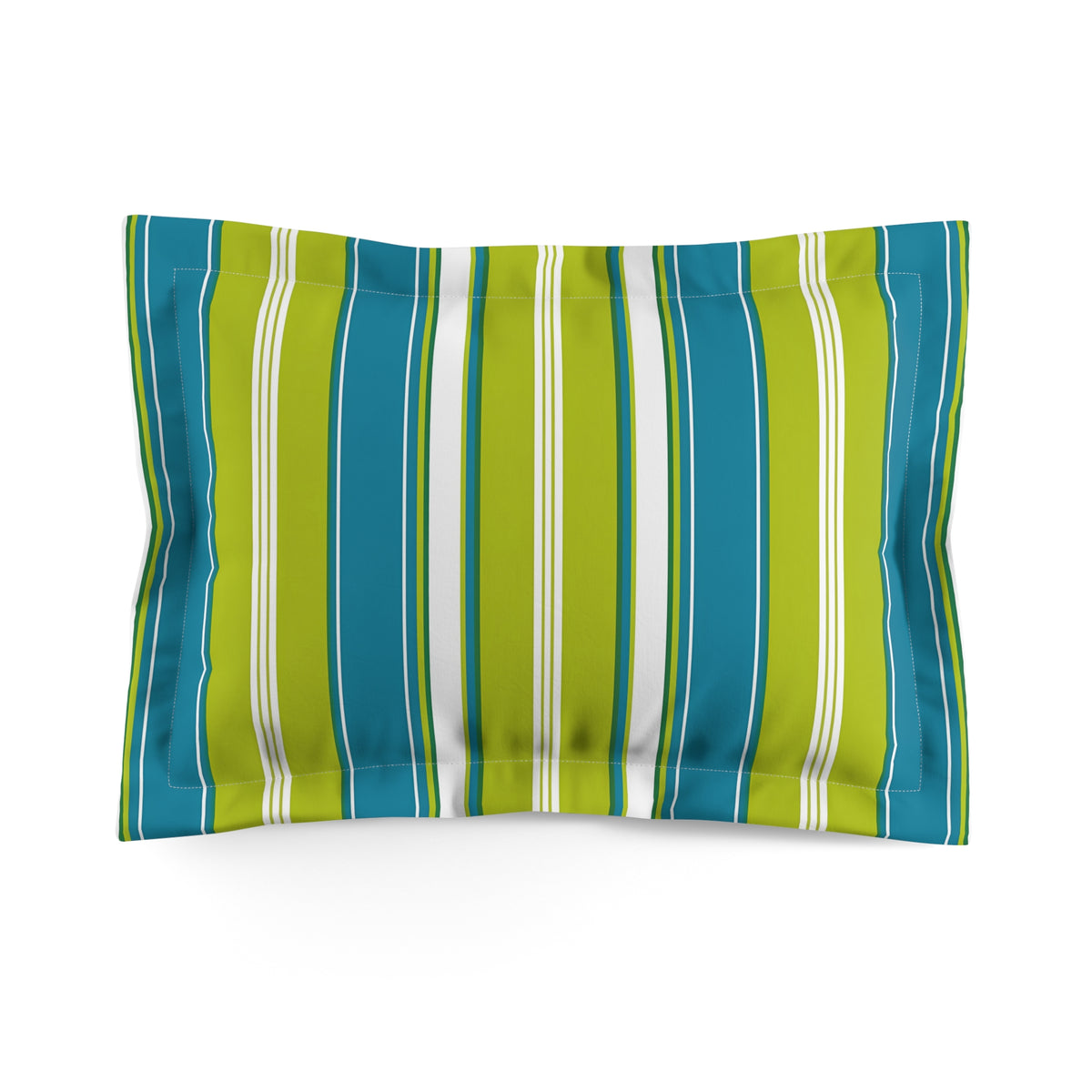 Blue Green Striped Pillow Sham | Microfiber Pillow Sham